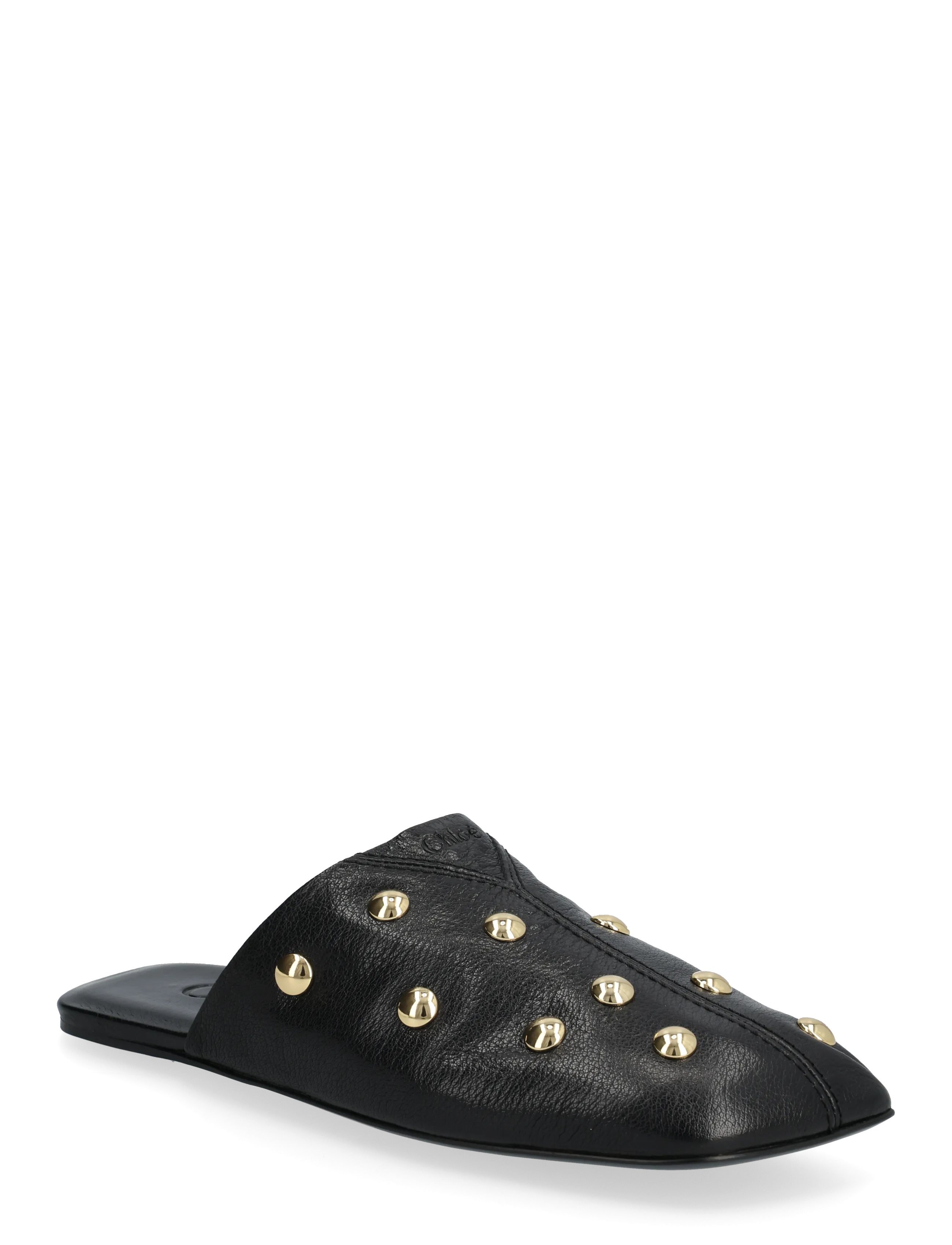 Chloé Rita Studded Leather Mules, 38, Black, Mules & Slip-Ins > Flade Mules, Dame