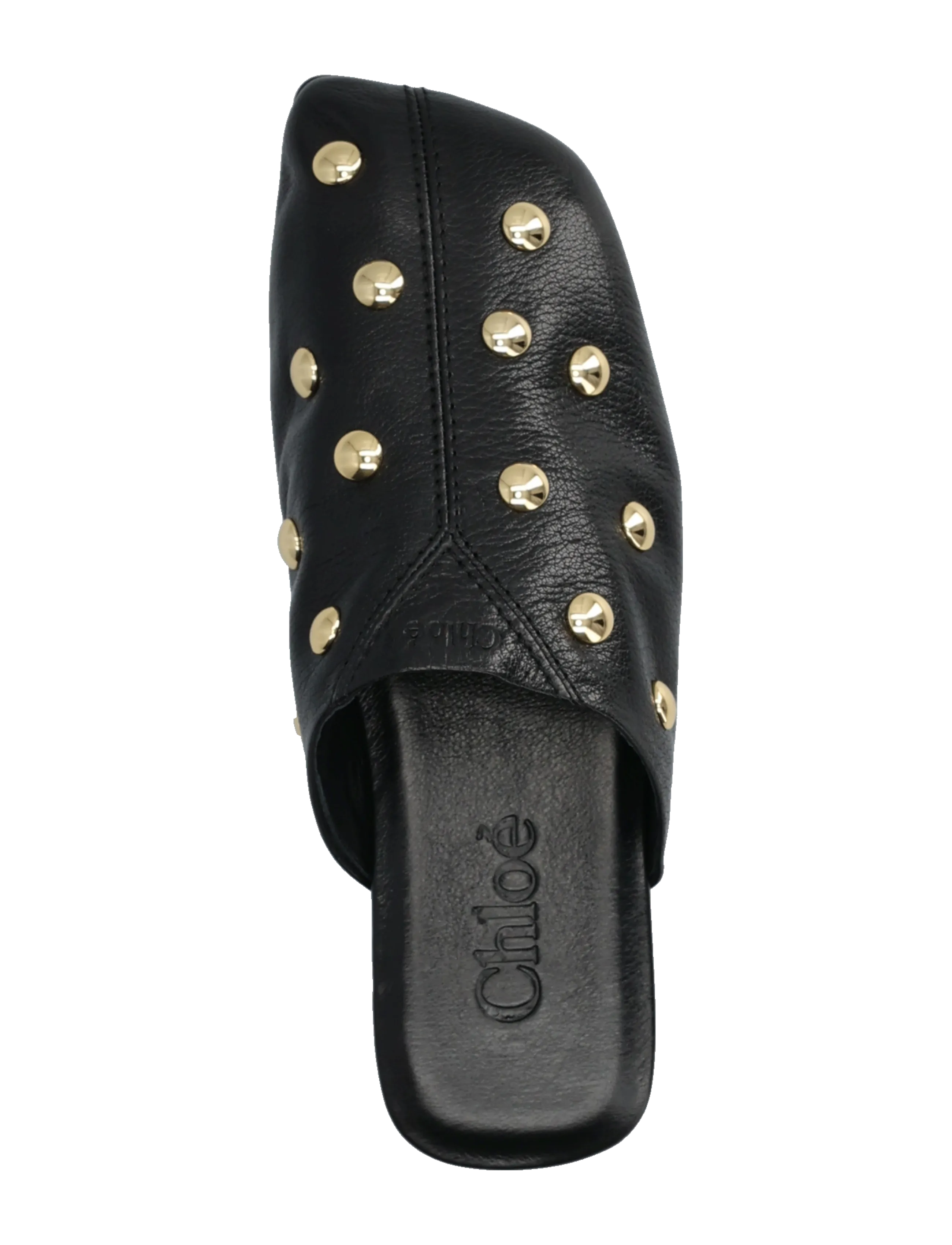 Chloé - Rita Studded Leather Mules - flache pantoletten - black - 3