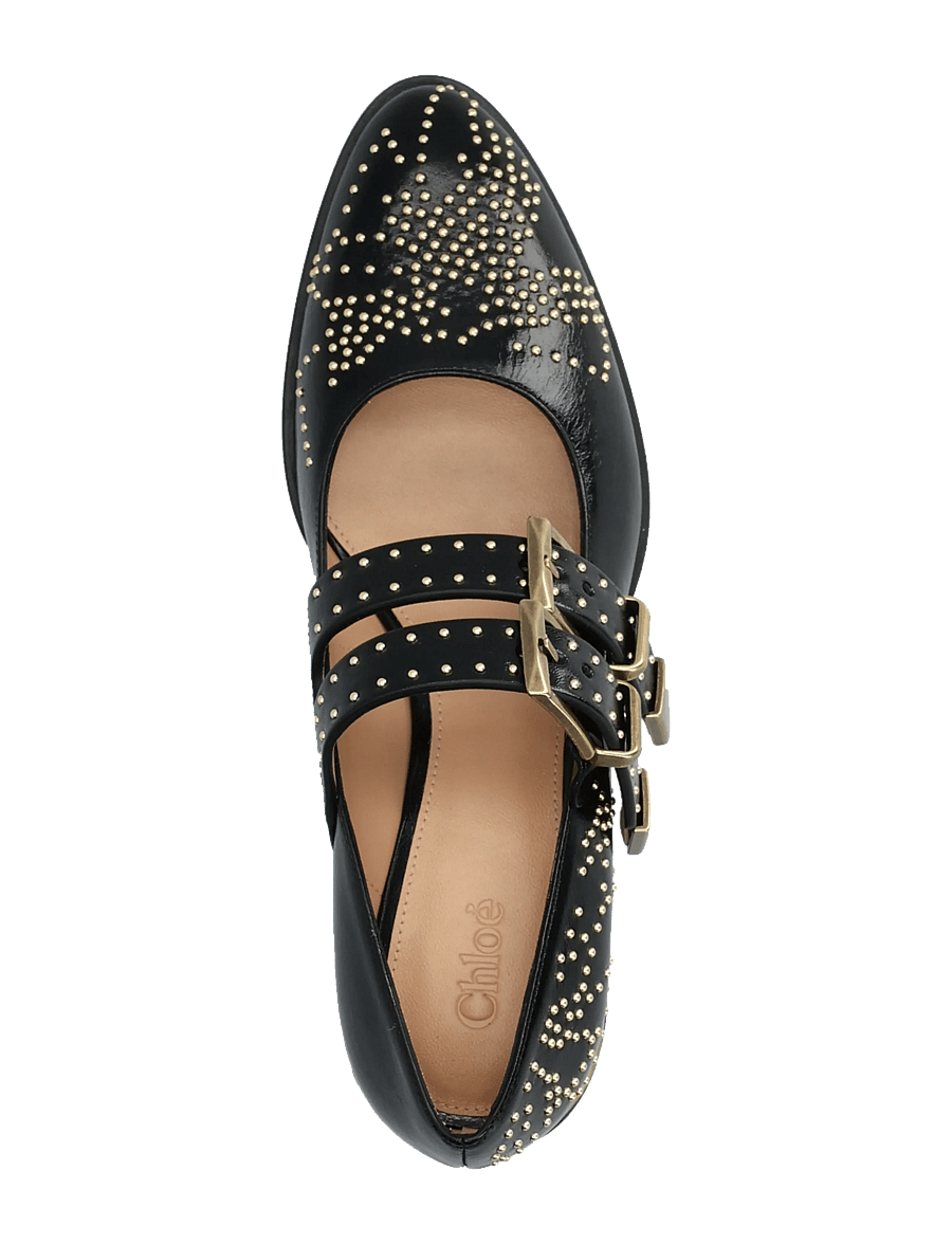 Chloé - Susanna 40 studded leather Mary Jane pumps - special occasions - black - 3