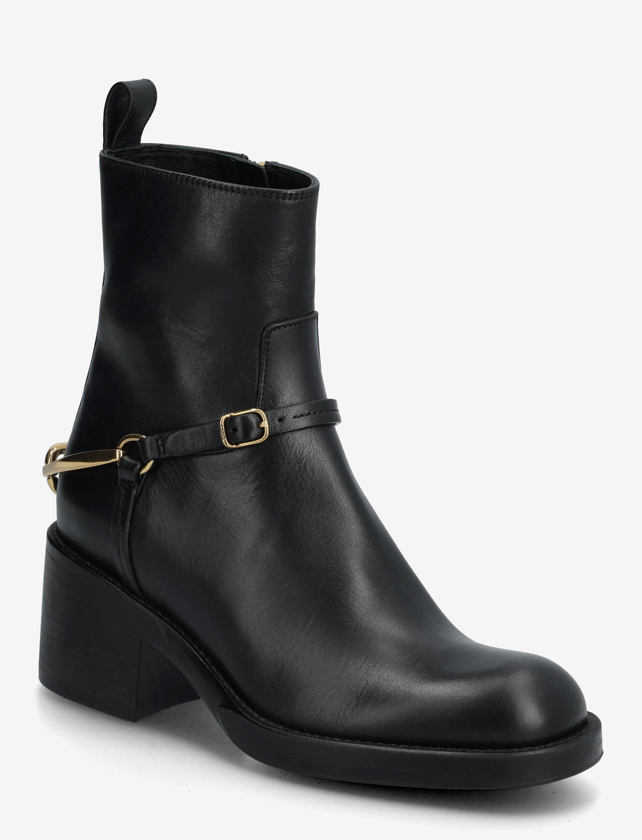 Chloé - Dakota Harness Strap Leather Ankle boots - botki na obcasie - black - 0