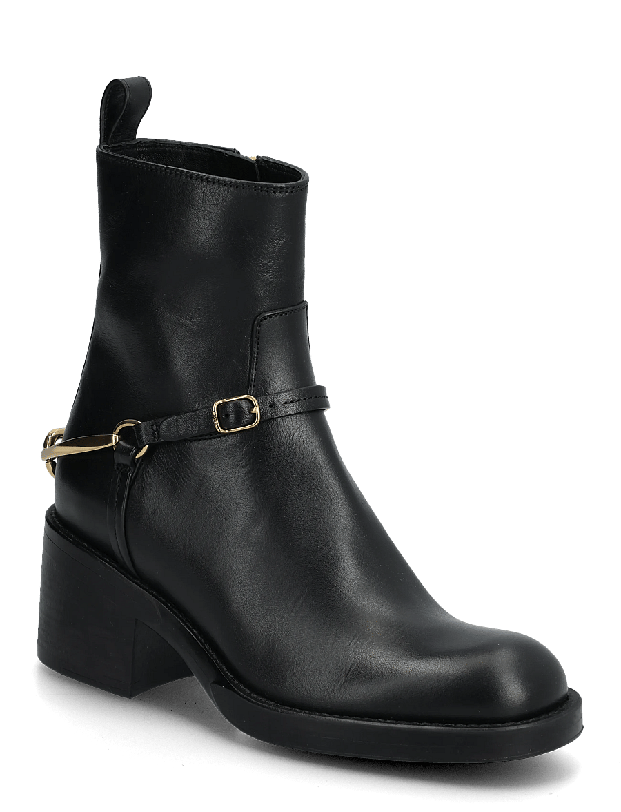Chloé - Dakota Harness Strap Leather Ankle boots - heeled ankle boots - black - 0