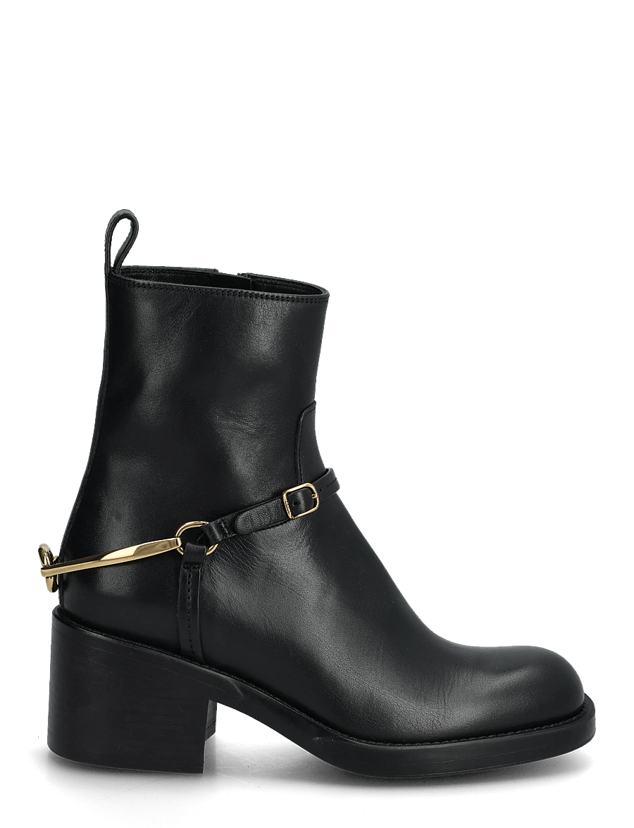 Chloé - Dakota Harness Strap Leather Ankle boots - heeled ankle boots - black - 1
