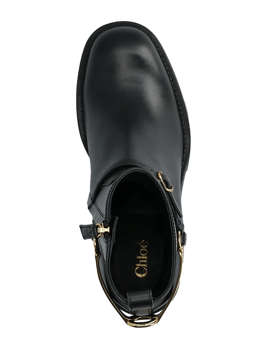 Chloé - Dakota Harness Strap Leather Ankle boots - heeled ankle boots - black - 3