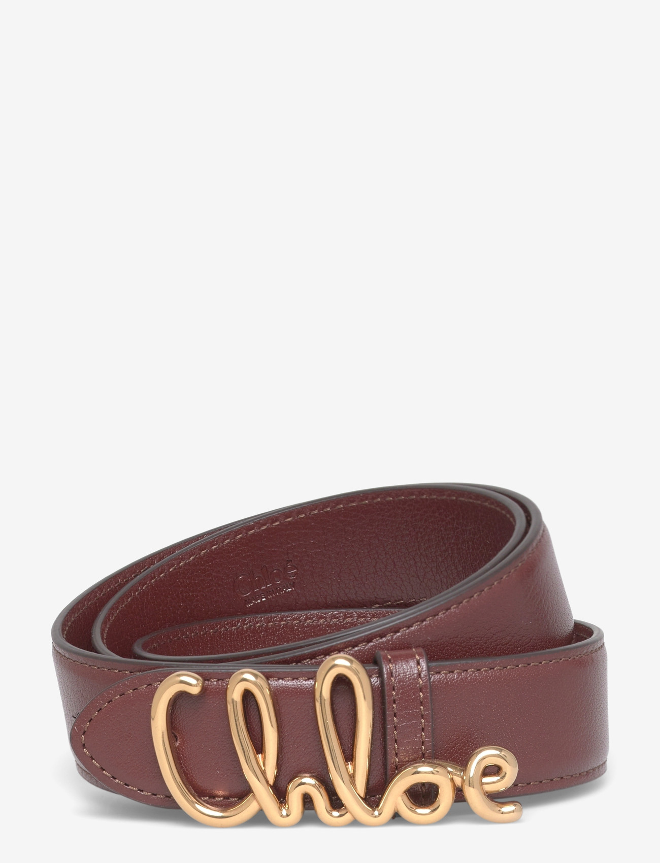 Chloé - Iconic Logo Leather Belt - läderskärp - brown - 0