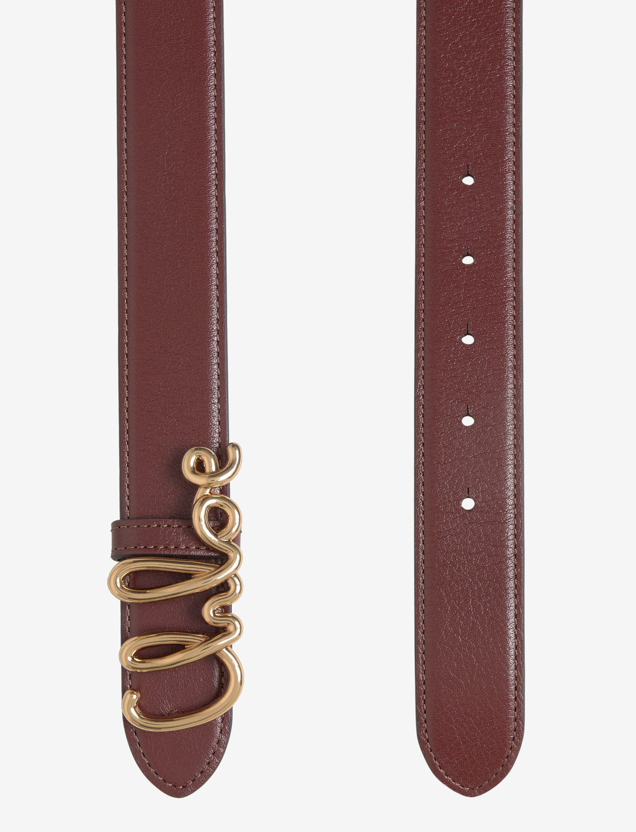 Chloé - Iconic Logo Leather Belt - läderskärp - brown - 1