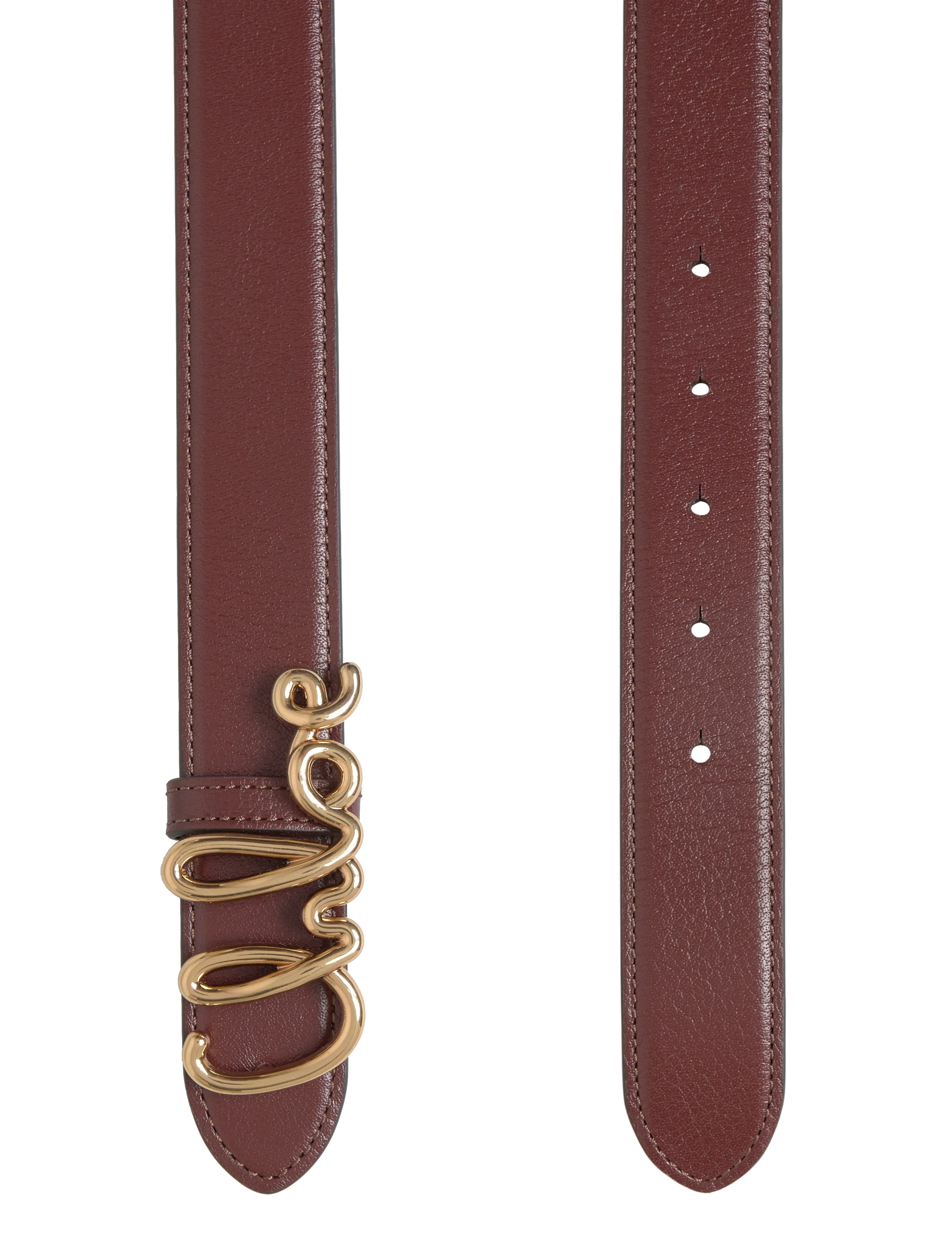 Chloé - Iconic Logo Leather Belt - ledergürtel - brown - 1