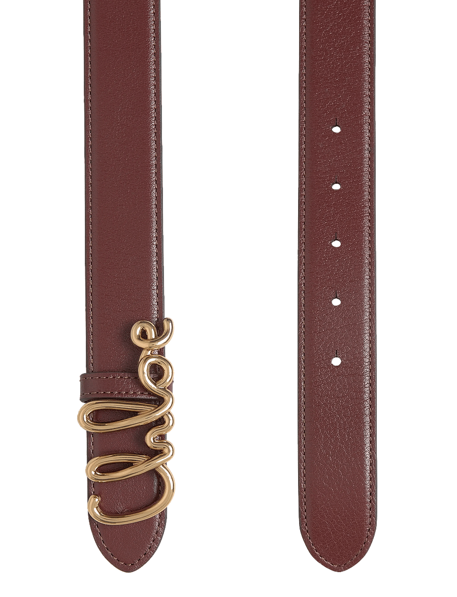 Chloé - Iconic Logo Leather Belt - leren riemen - brown - 1