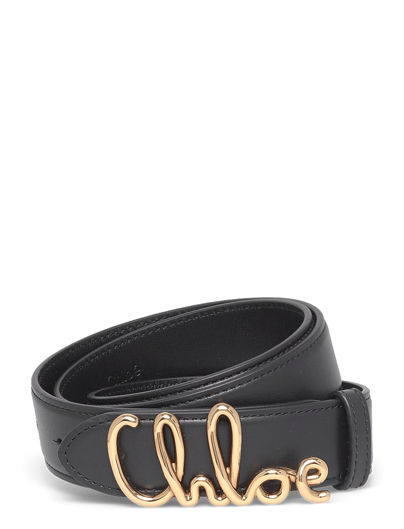 Chloé - Iconic Logo Leather Belt - ledergürtel - black - 0