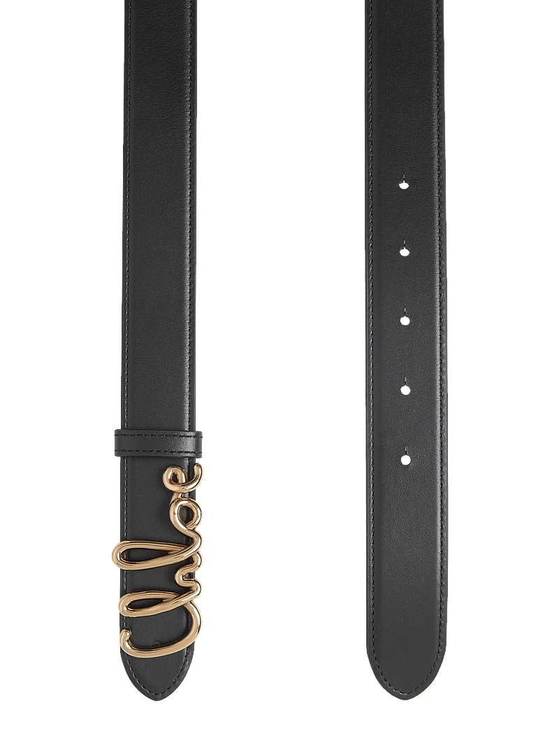 Chloé - Iconic Logo Leather Belt - ledergürtel - black - 1
