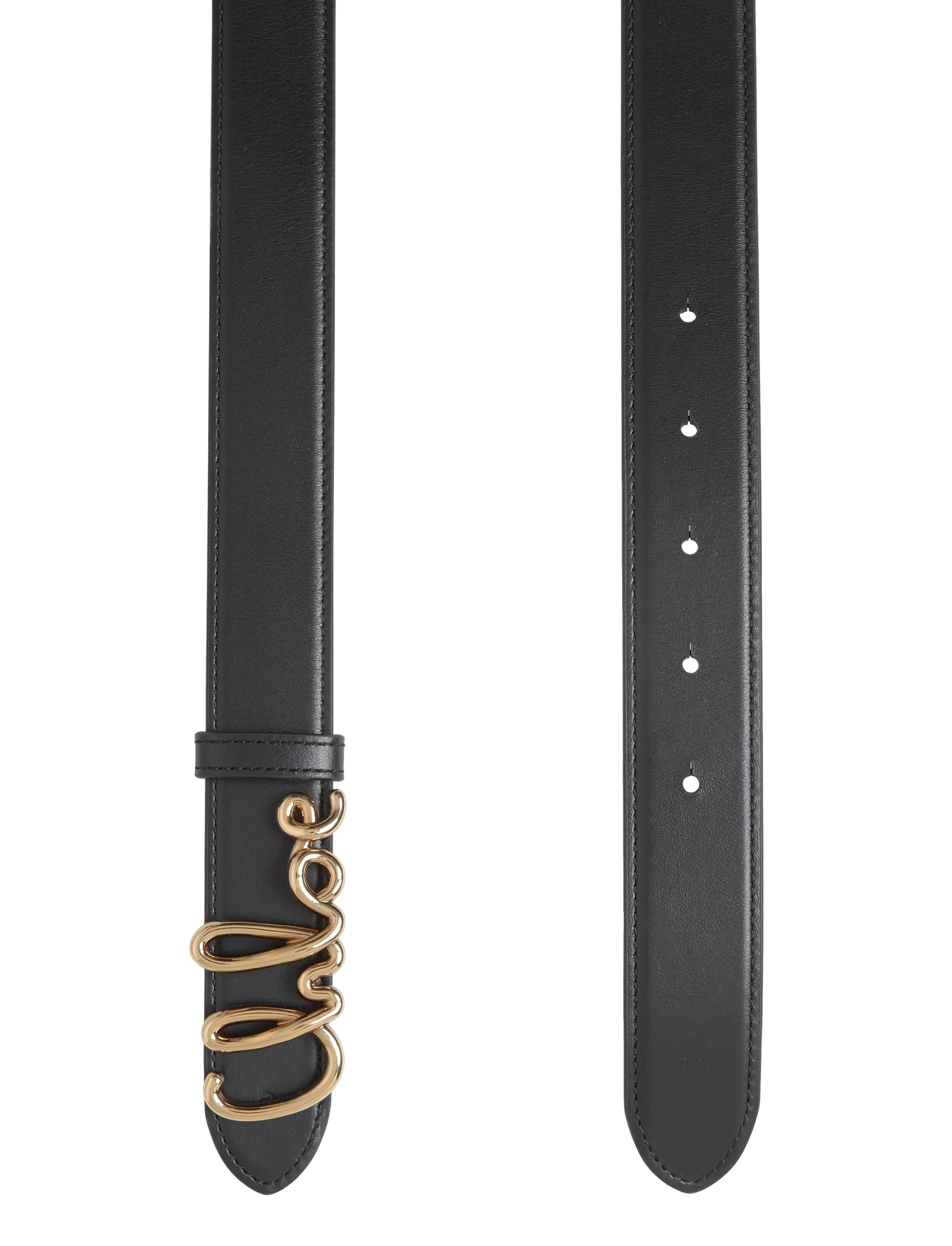 Chloé - Iconic Logo Leather Belt - ledergürtel - black - 1