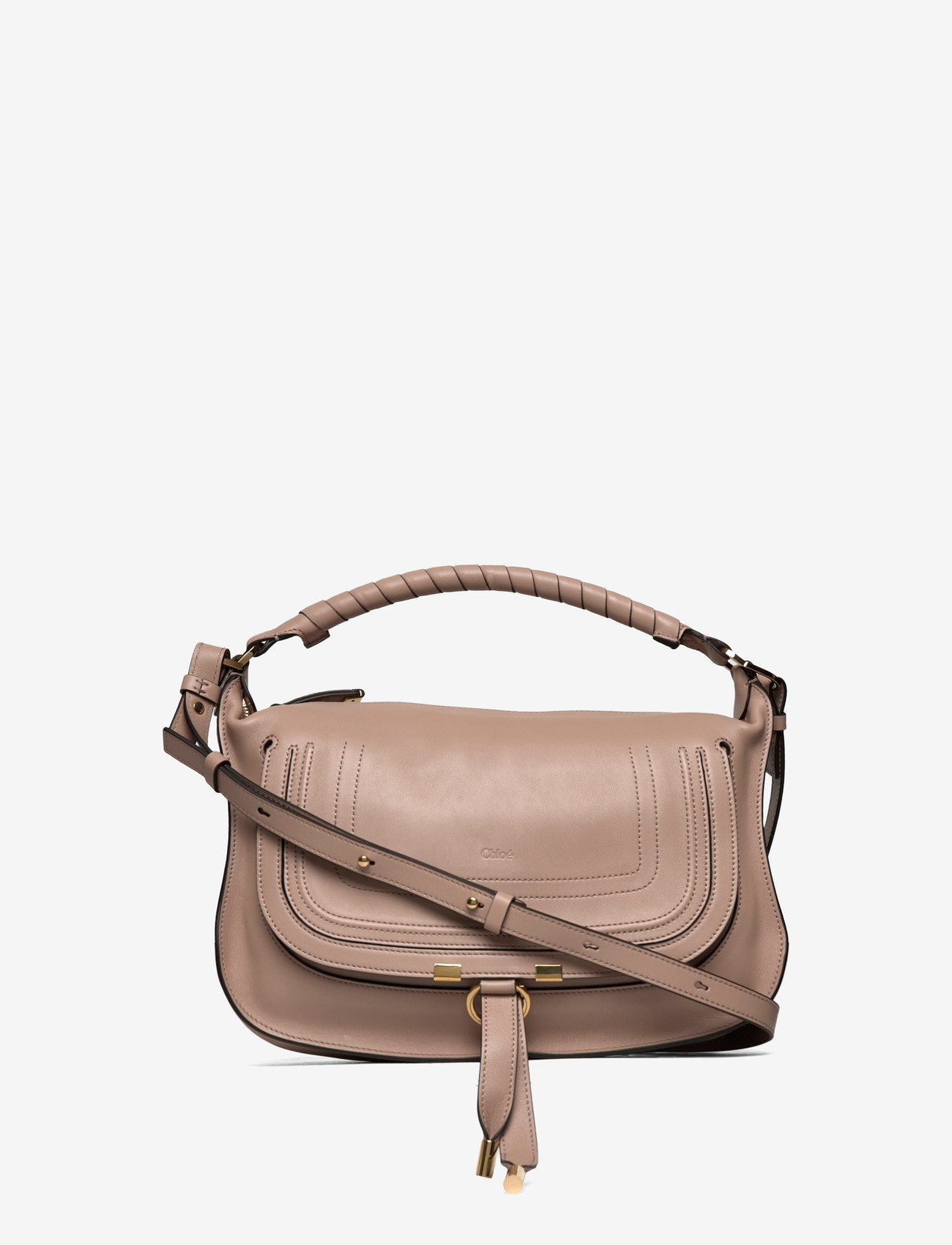 Chloé - Marcie Small leather shoulder bag - tasker - beige - 0