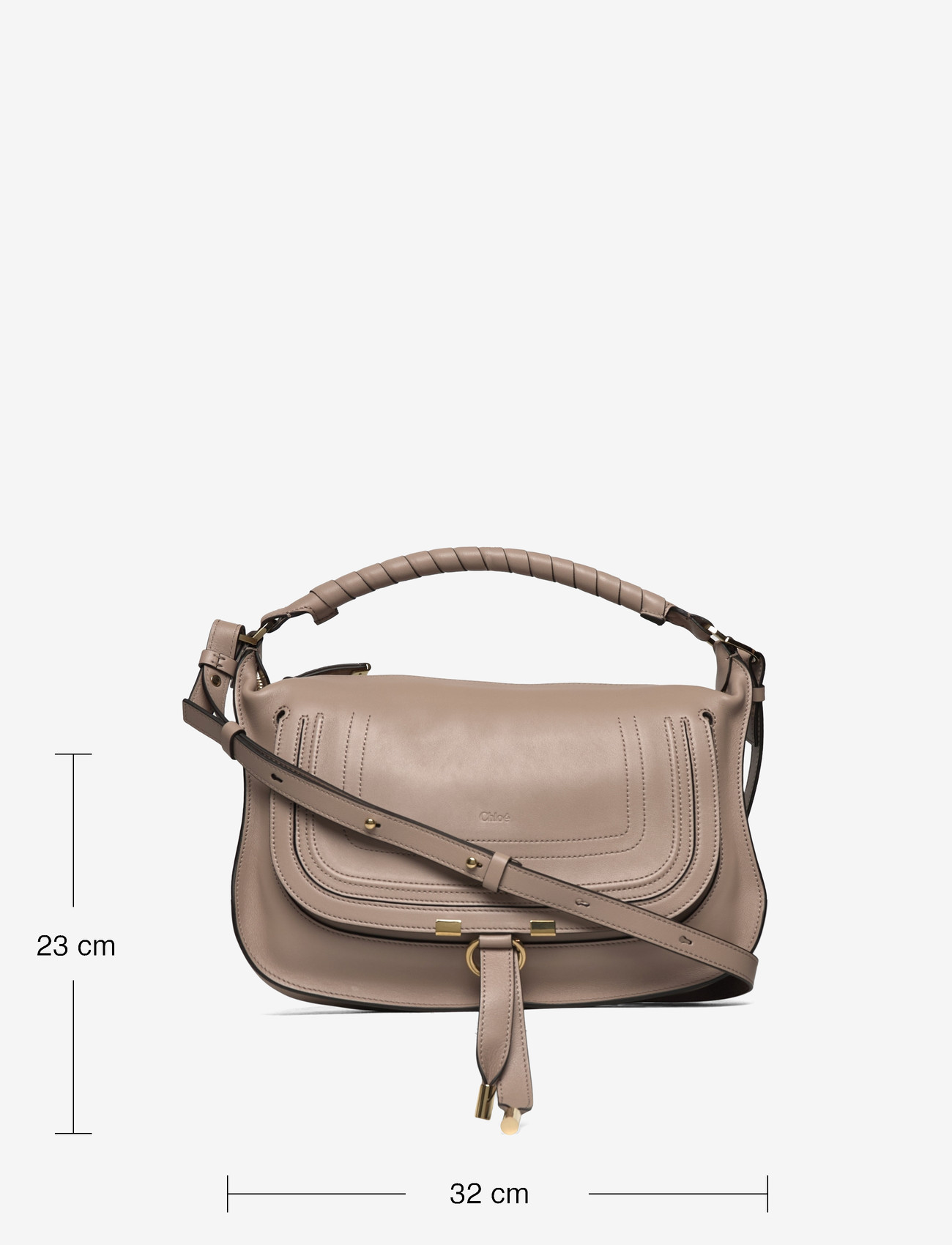 Chloé - Marcie Small leather shoulder bag - tasker - beige - 3