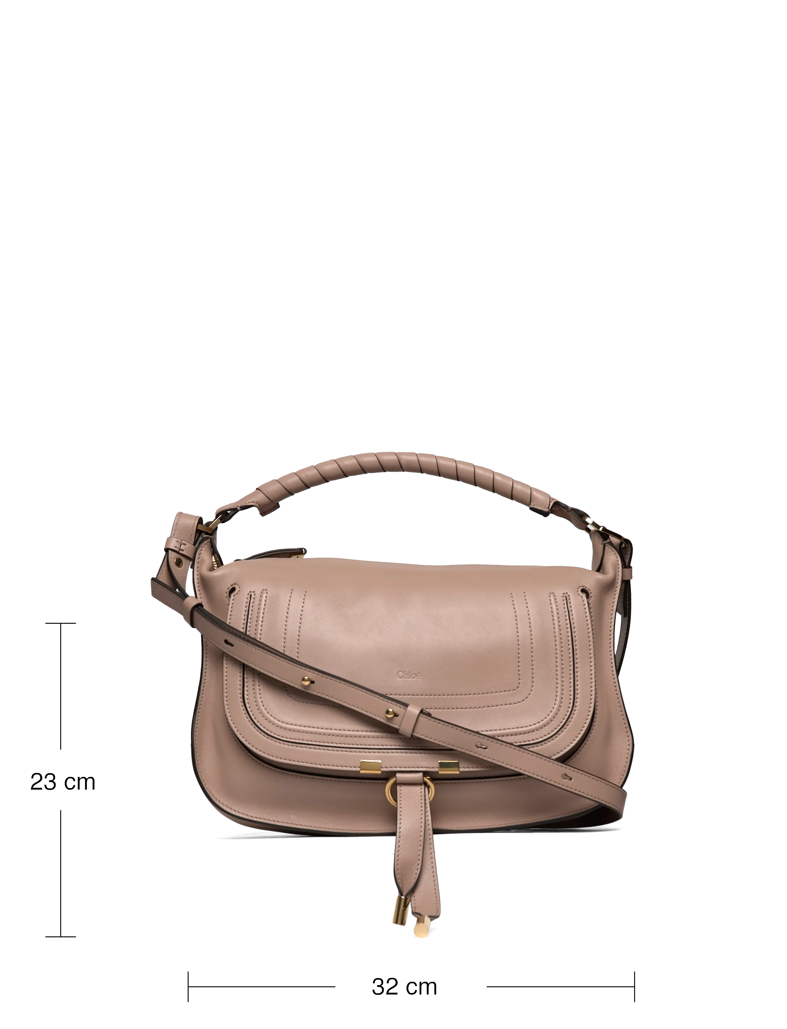 Chloé - Marcie Small leather shoulder bag - laukut - beige - 3