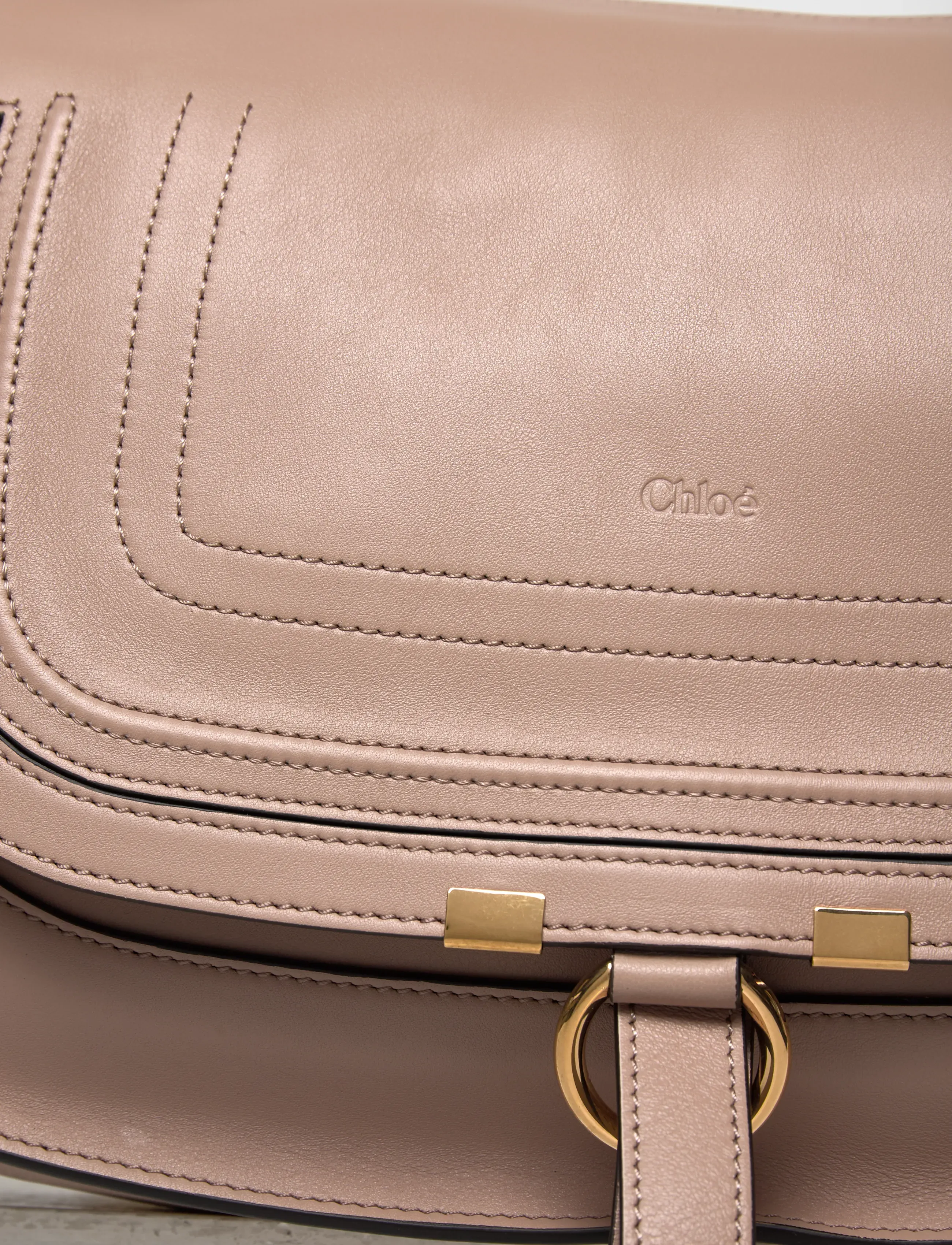 Chloé - Marcie Small leather shoulder bag - laukut - beige - 4