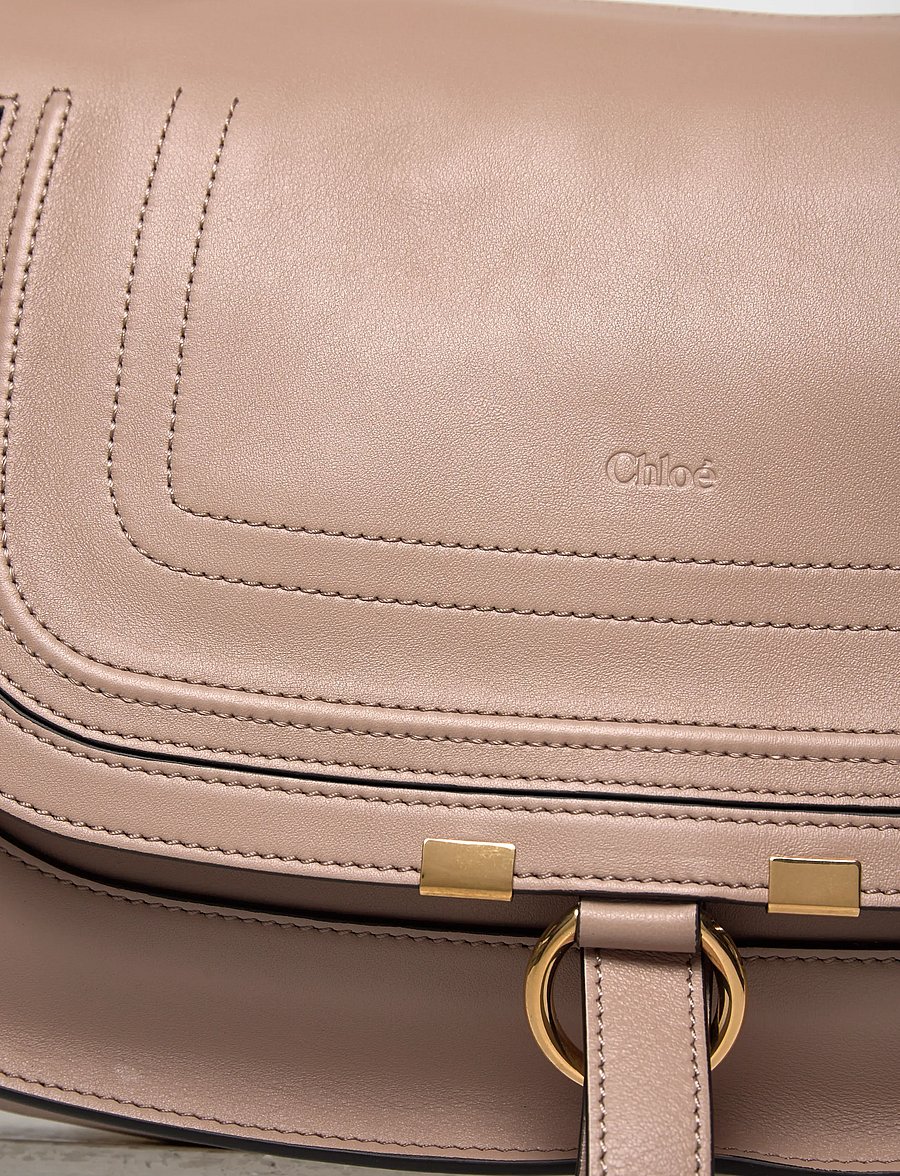 Chloé - Marcie Small leather shoulder bag - laukut - beige - 4
