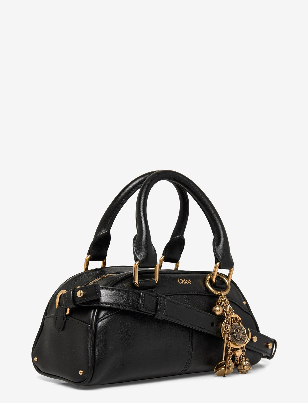 Chloé - Small Leather Bowling Tote Bag - henkeltaschen - black - 2