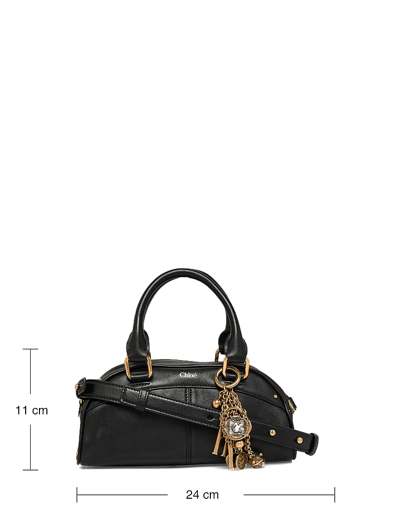 Chloé - Small Leather Bowling Tote Bag - henkeltaschen - black - 3