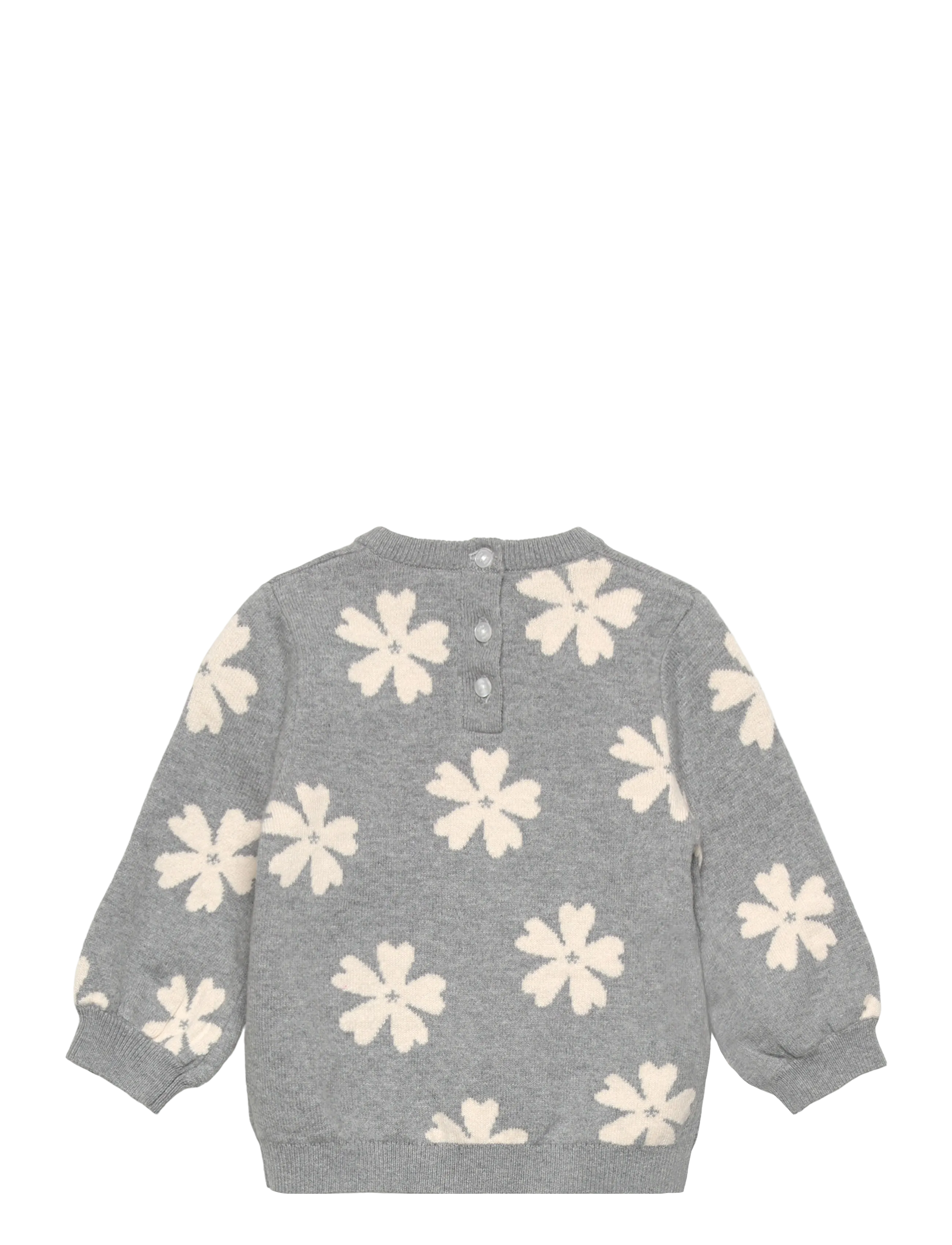 Chloé - Girls Grey Floral Knit Sweater - pullover - grey - 1