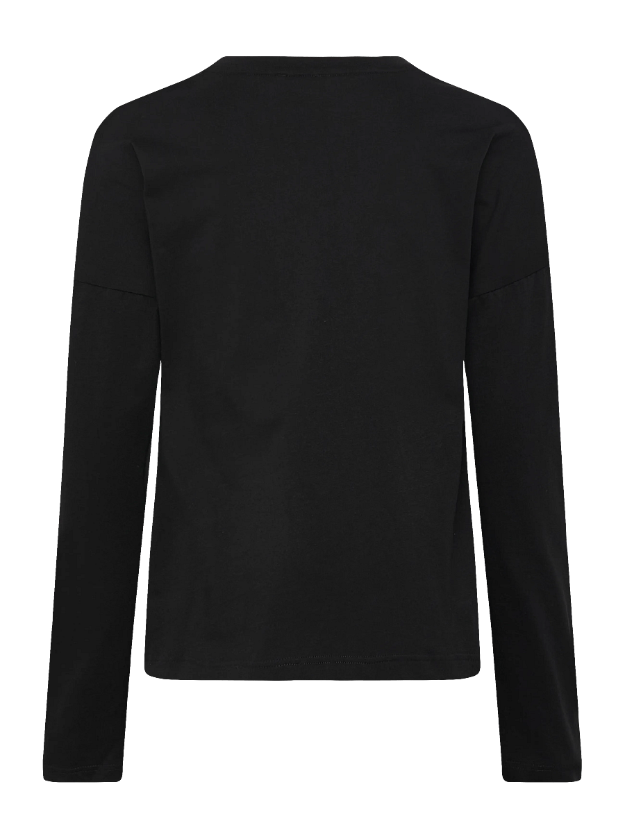 Chloé - Logo Long Sleeve Top - långärmade t-shirts - black - 1