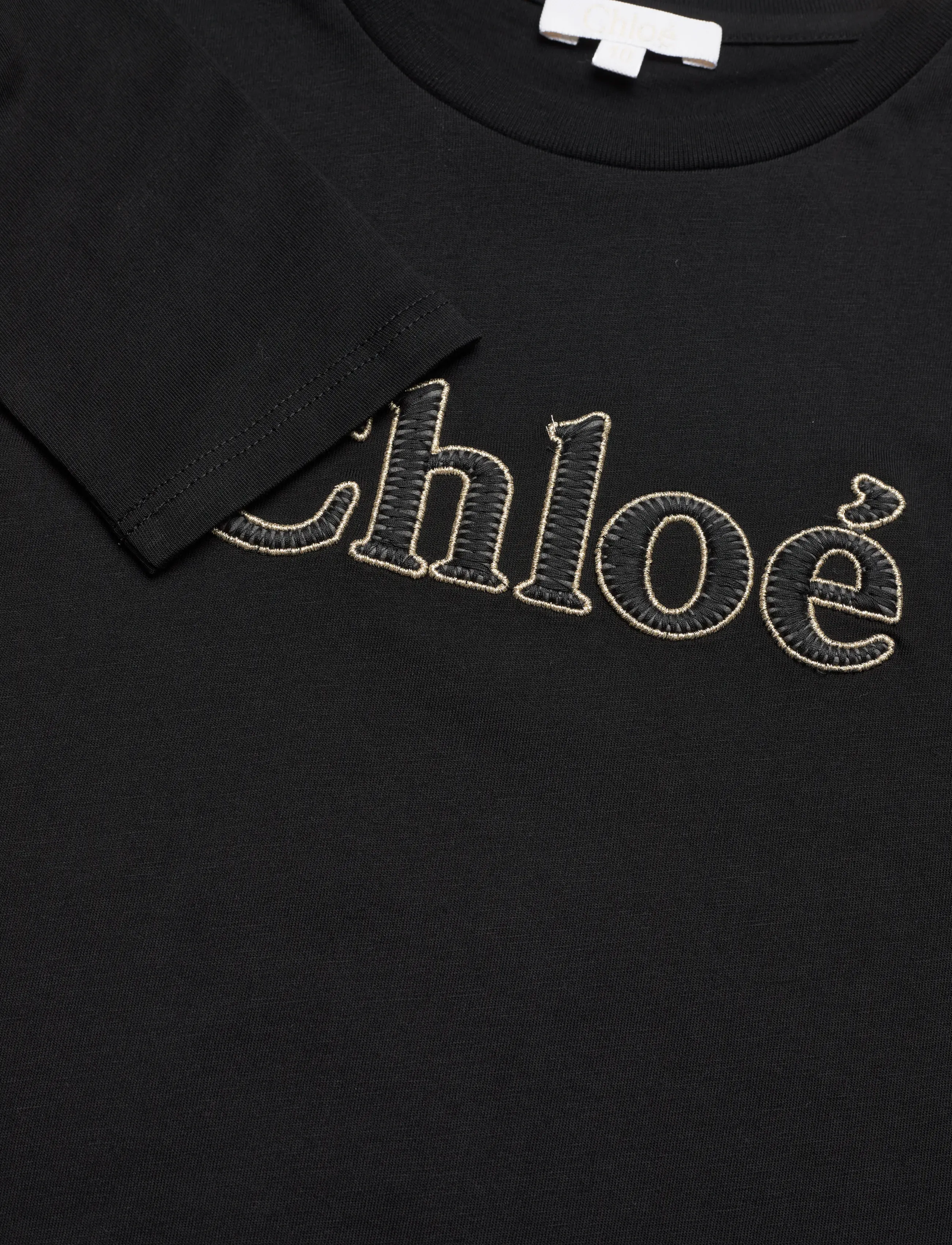 Chloé - Logo Long Sleeve Top - langærmede t-shirts - black - 2