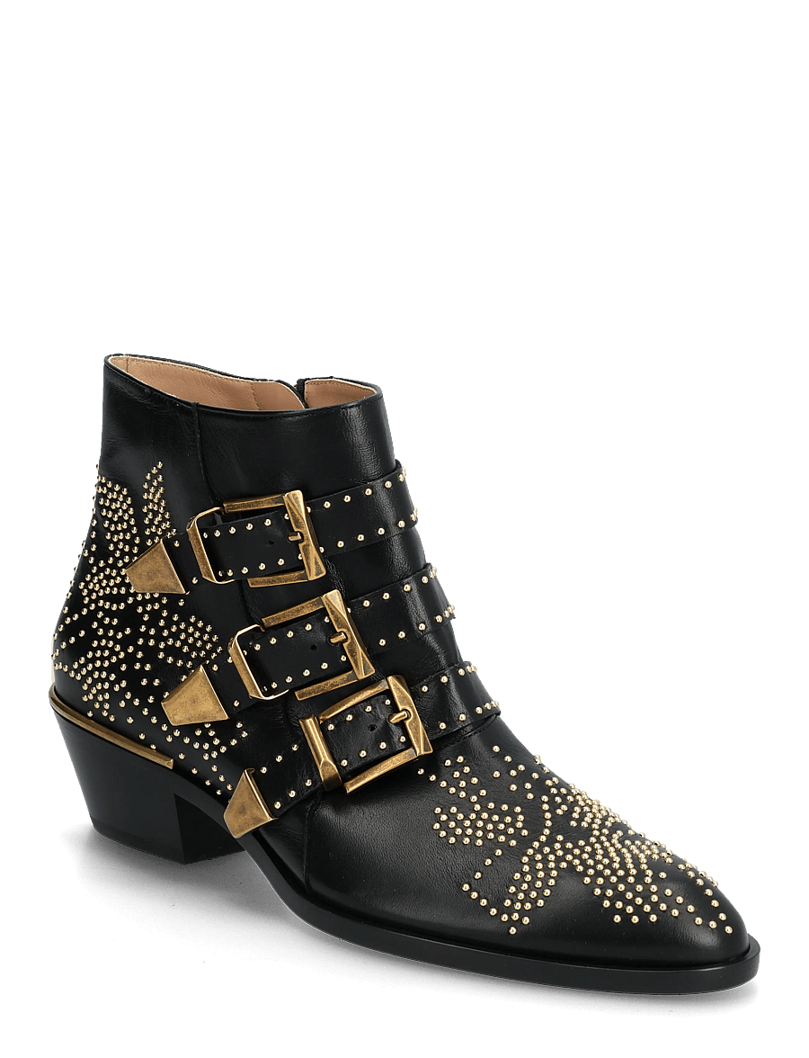 Chloé - Susanna studded leather ankle boots - støvletter - black - 0
