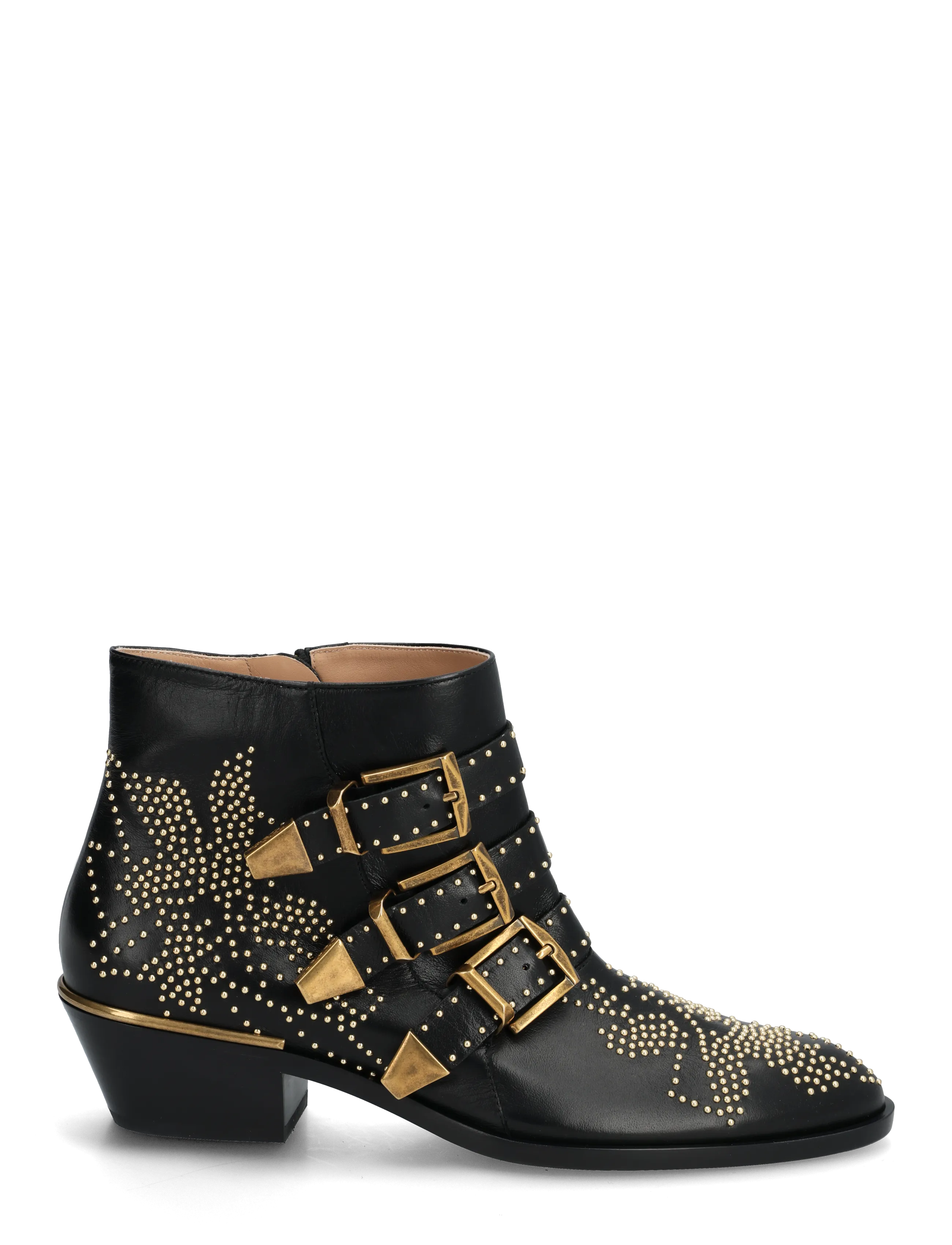 Chloé - Susanna studded leather ankle boots - heeled ankle boots - black - 1