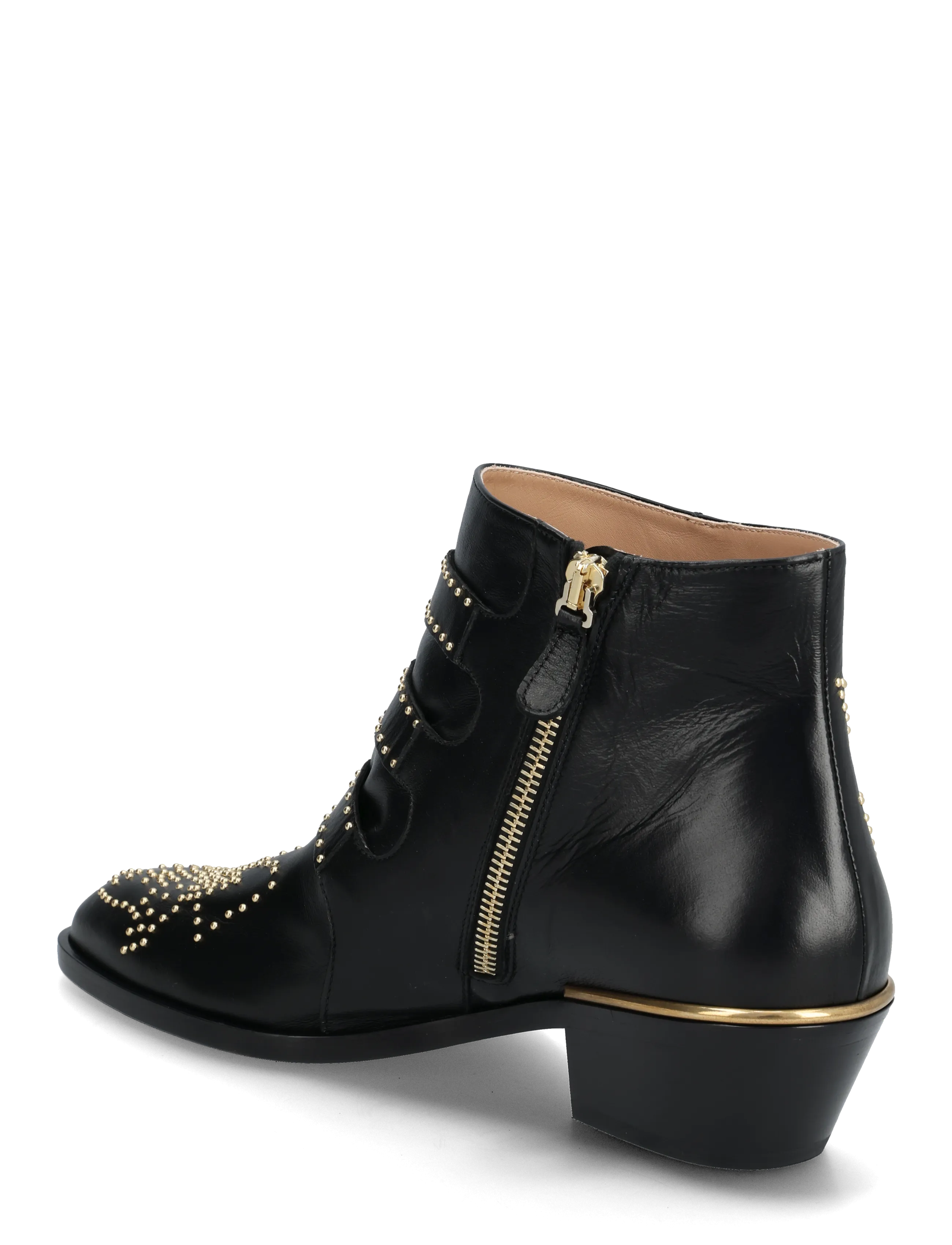 Chloé - Susanna studded leather ankle boots - heeled ankle boots - black - 2