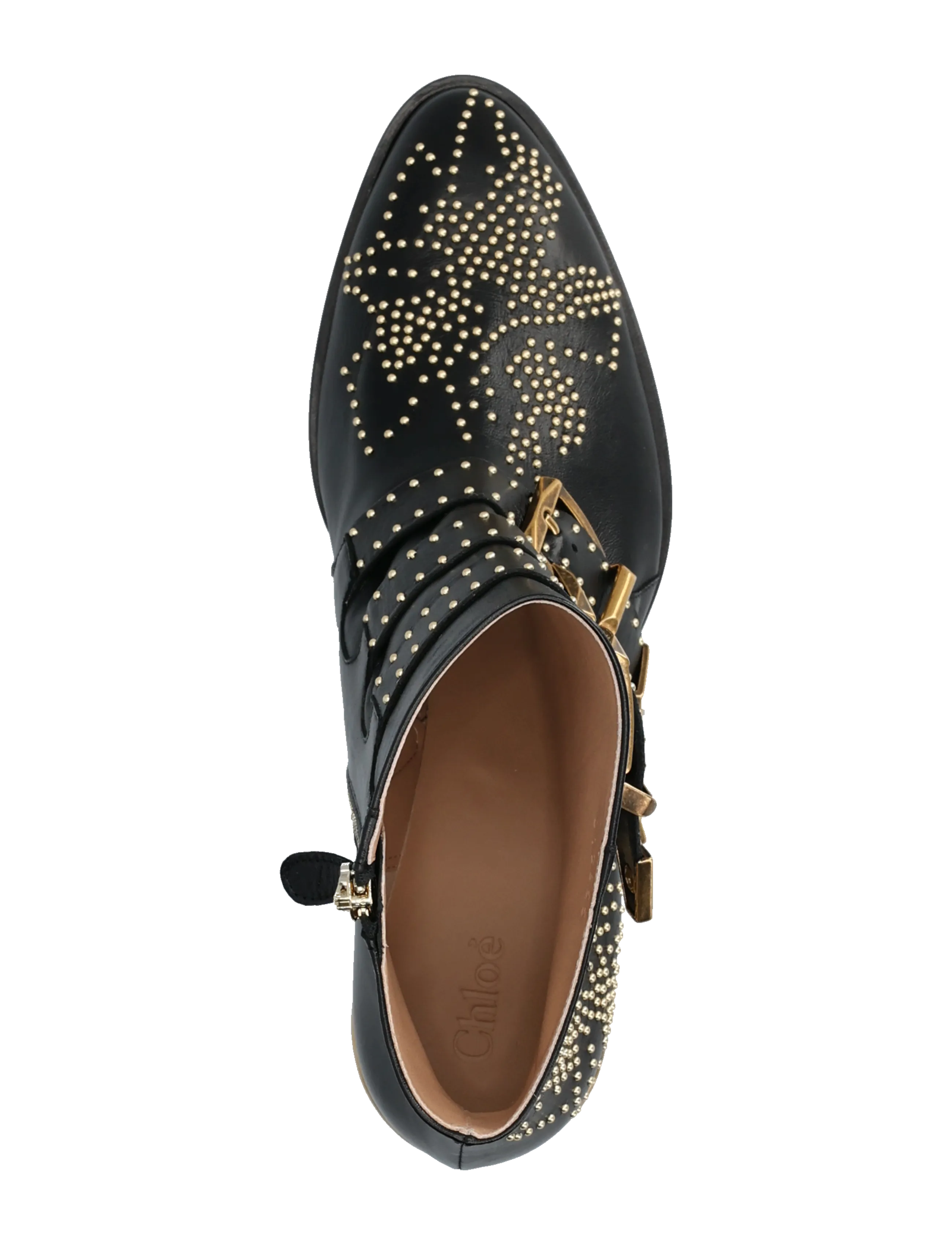 Chloé - Susanna studded leather ankle boots - heeled ankle boots - black - 3