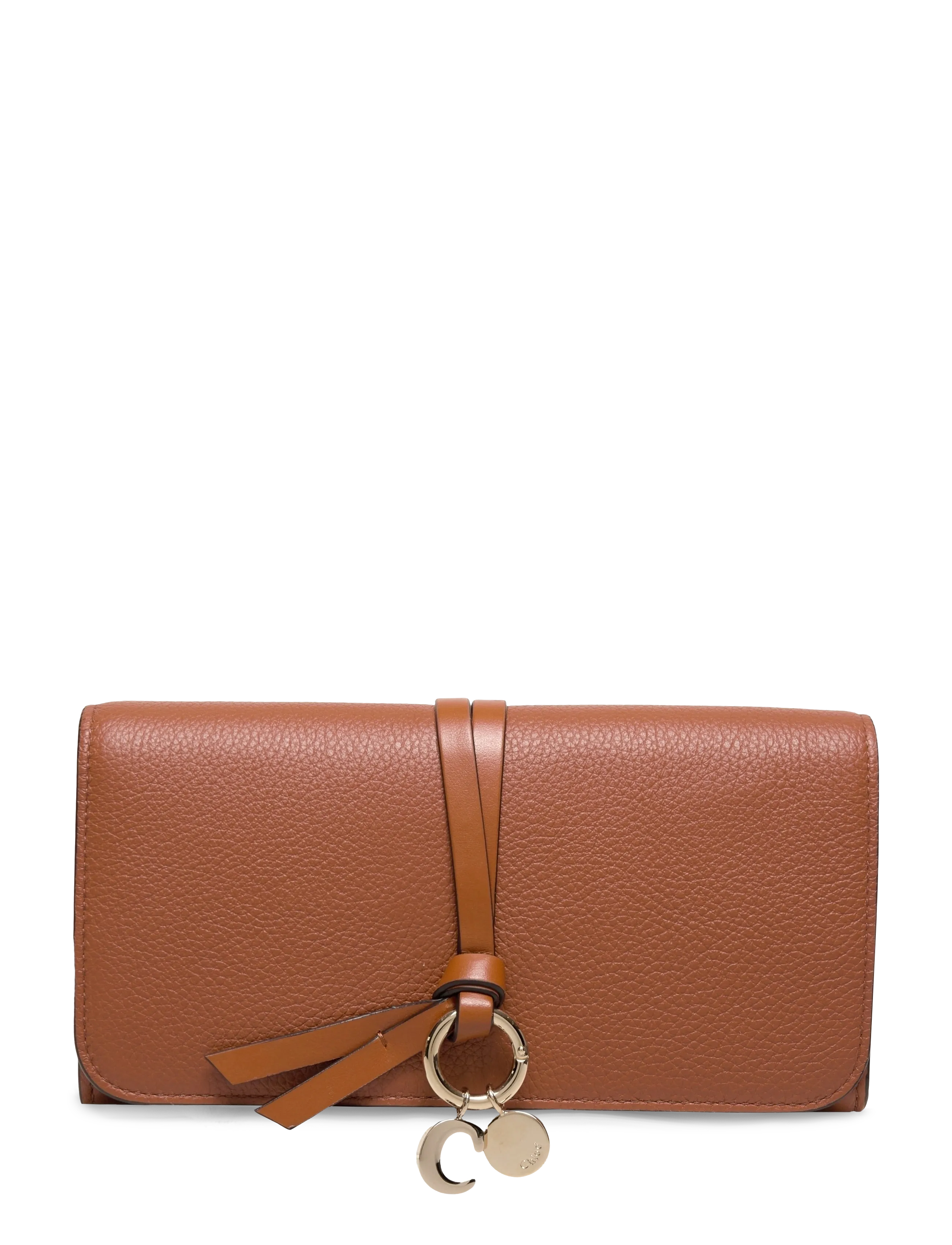 Chloé Leather Bifold Long Wallet, One Size, Card Holders & Wallets, Braun - Frauen