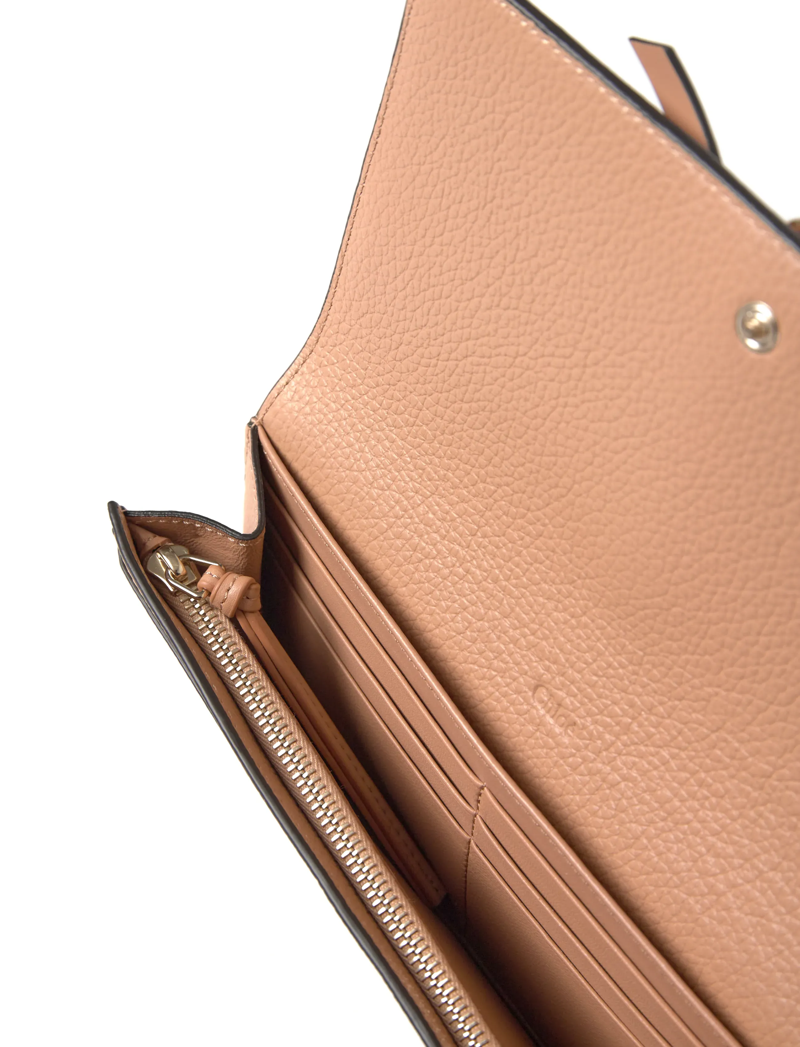 Chloé - Leather Bifold Long Wallet - plånböcker - beige - 4