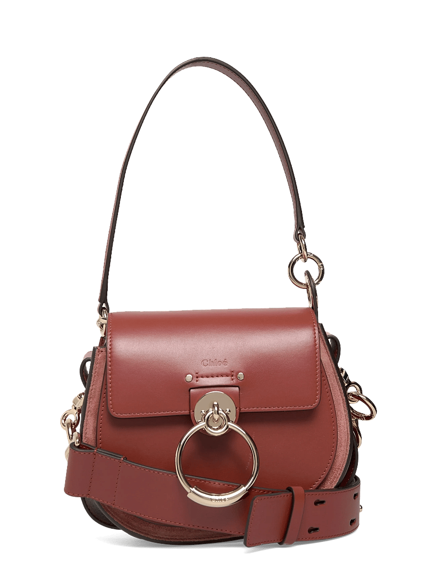 Chloé - Small Tess Shoulder Bag - töskur - brown - 0