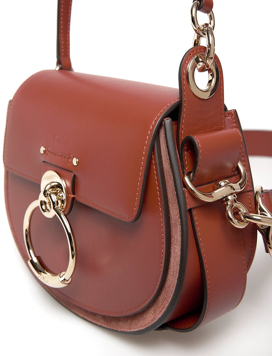 Chloé - Small Tess Shoulder Bag - töskur - brown - 4