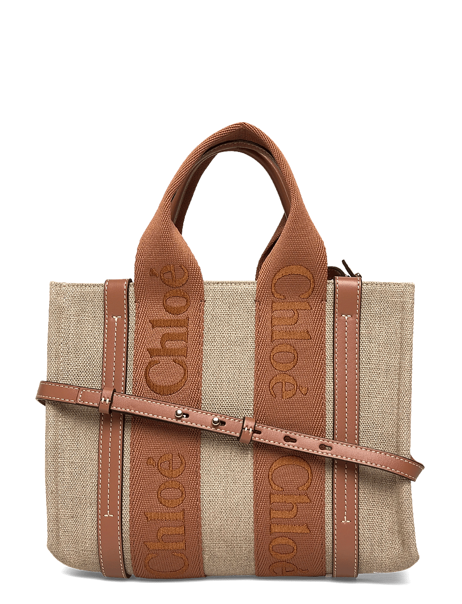 Chloé - Small Woody Tote Bag - henkeltaschen - brown - 0