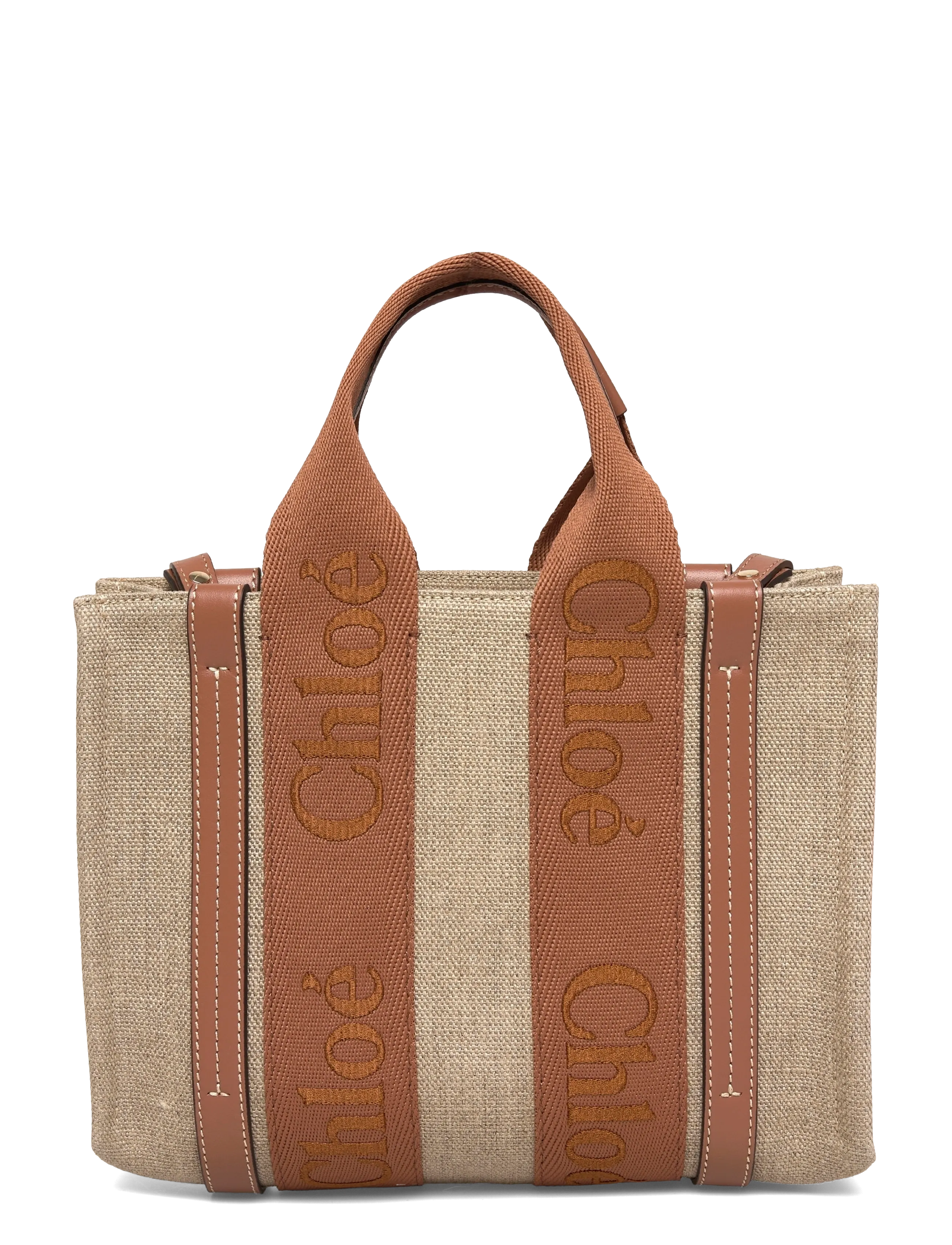 Chloé - Small Woody Tote Bag - henkeltaschen - brown - 1