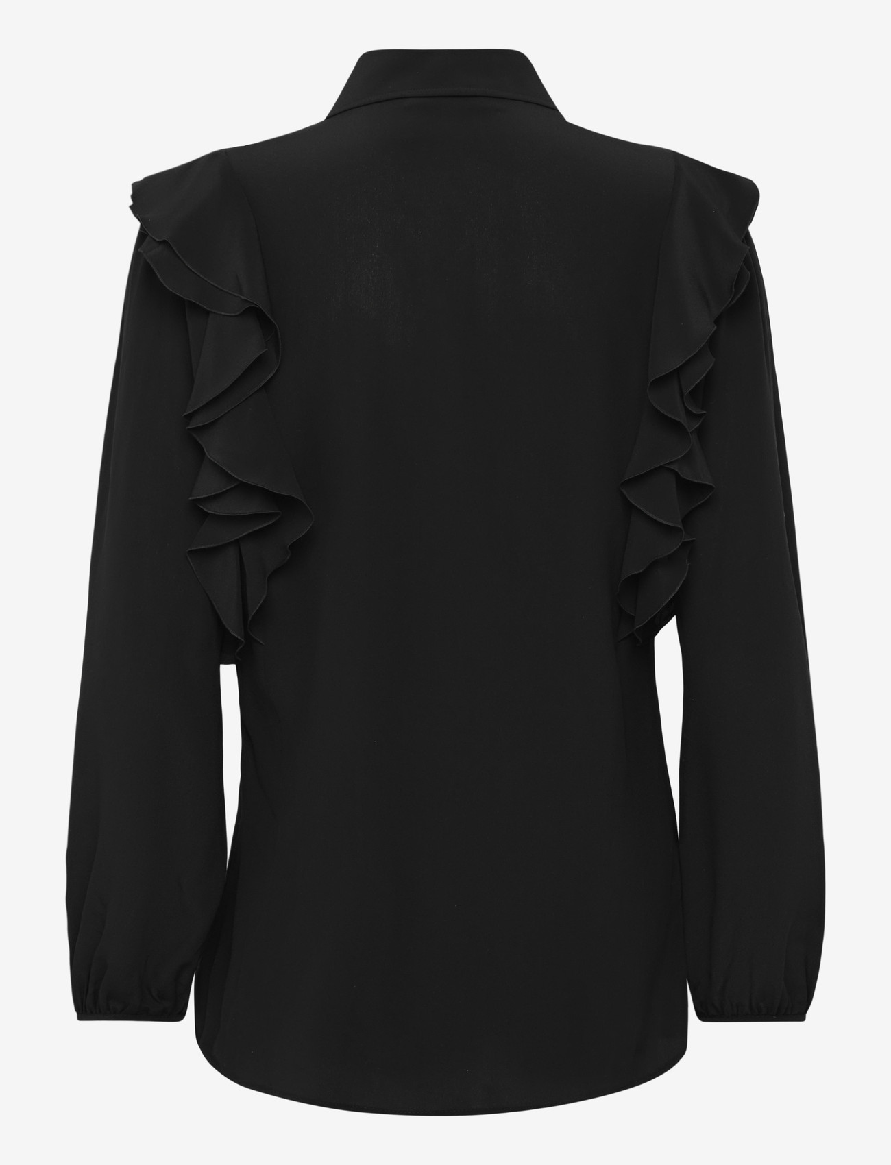 Chloé - Silk shirt with lace details - teksasärgid - black - 1