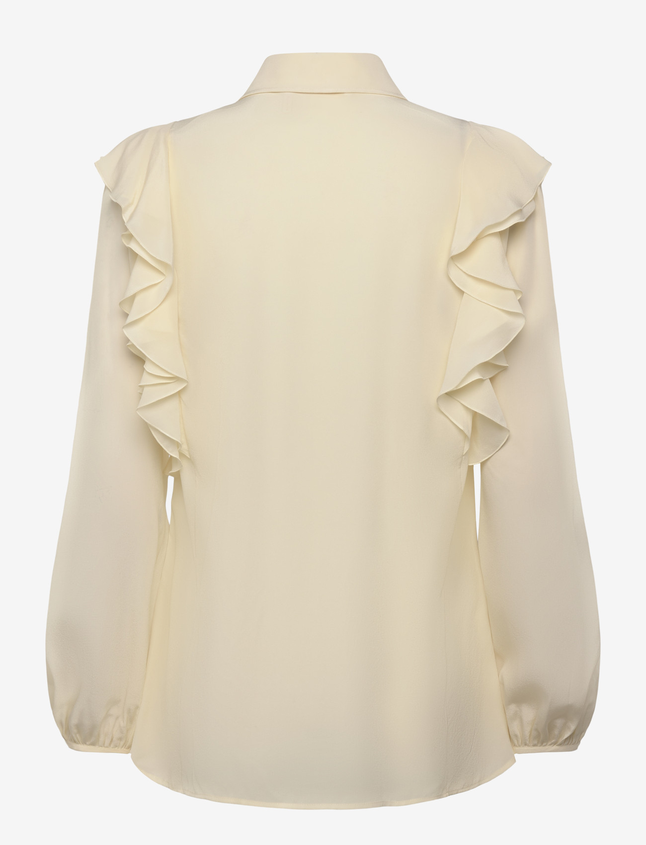 Chloé - Silk shirt with lace details - teksasärgid - white - 1
