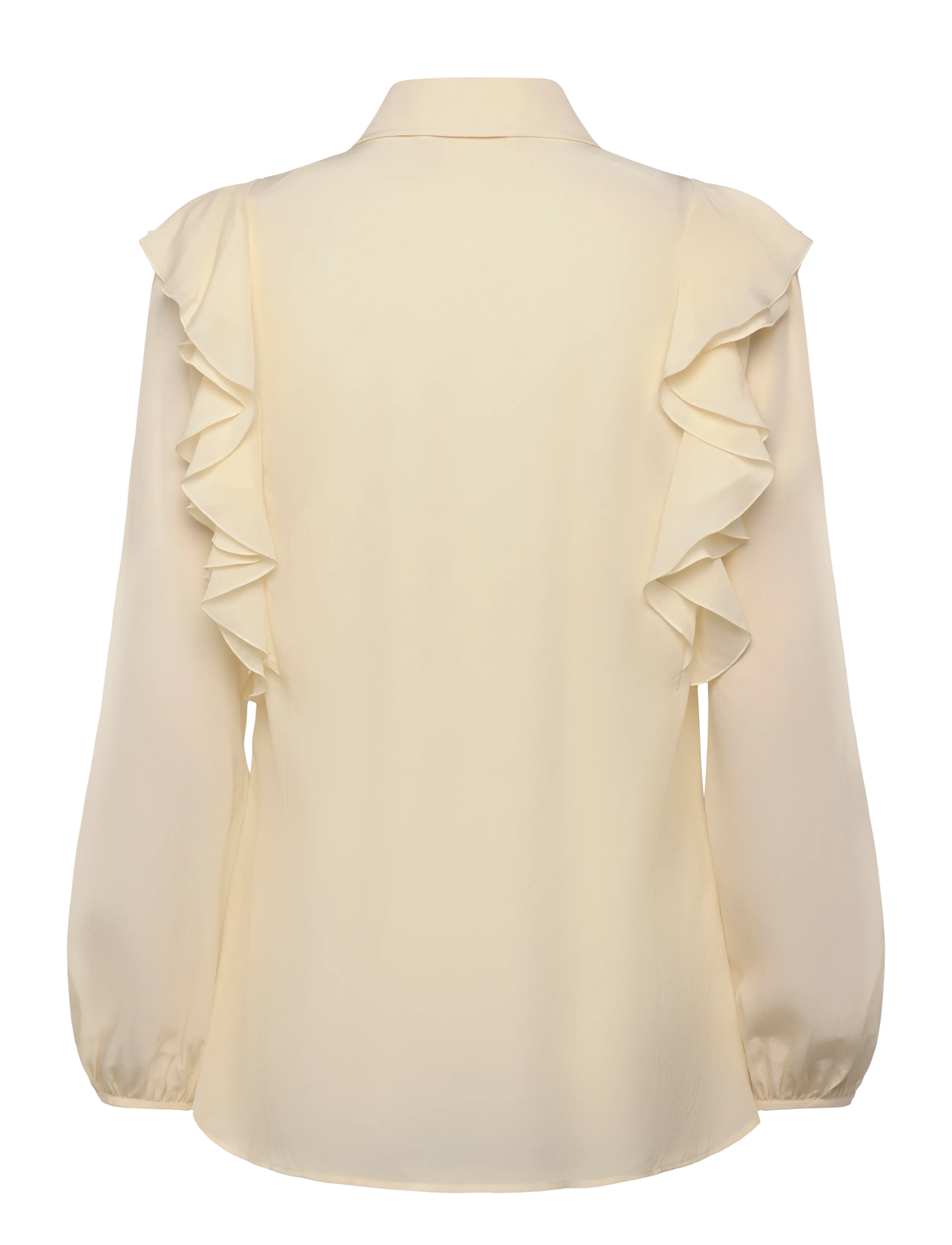 Chloé - Silk shirt with lace details - jeanshemden - white - 1