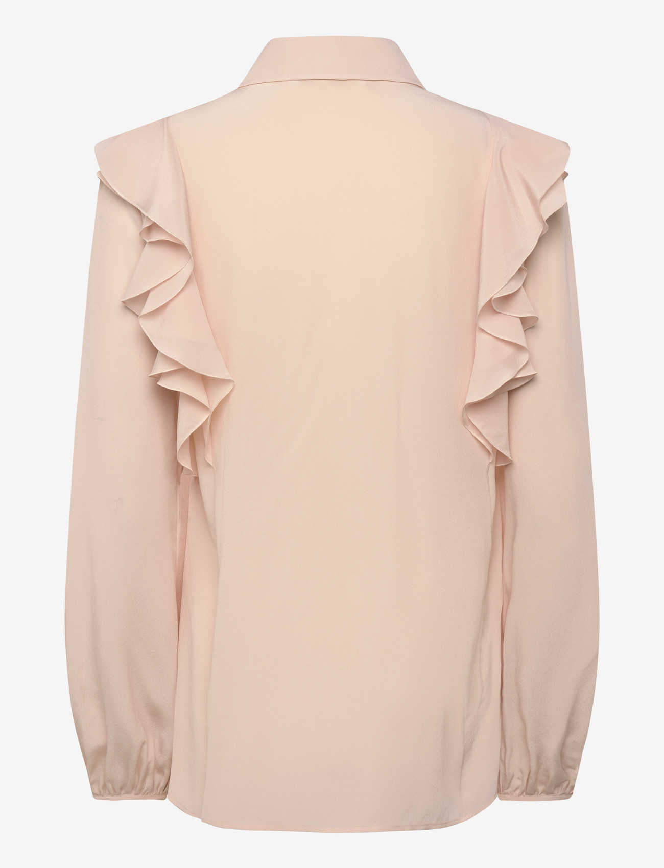 Chloé - Silk shirt with lace details - teksasärgid - pink - 2