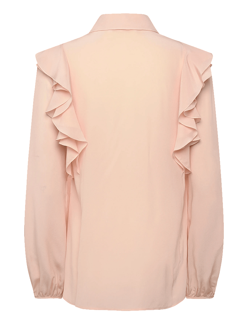 Chloé - Silk shirt with lace details - teksasärgid - pink - 2