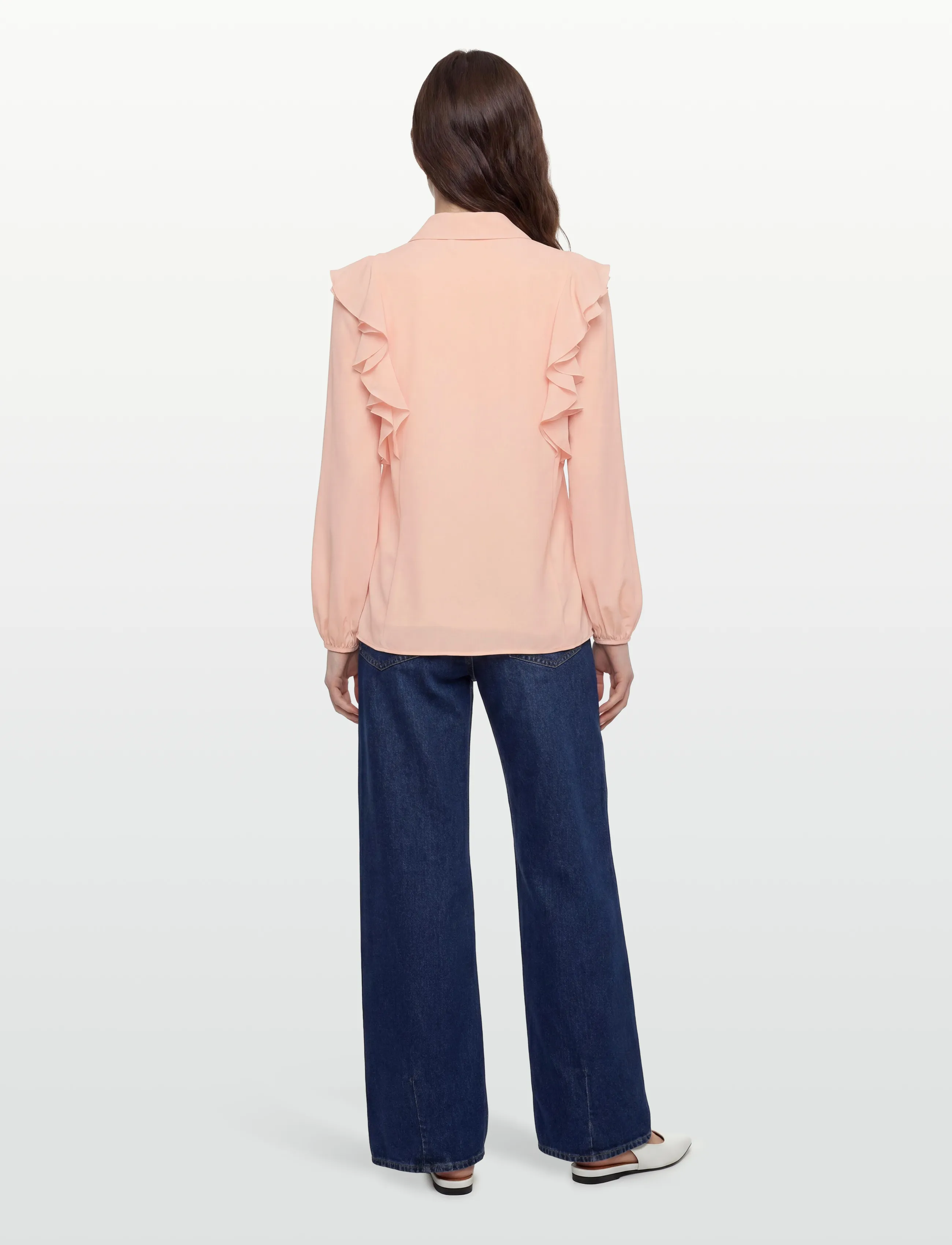 Chloé - Silk shirt with lace details - jeanshemden - pink - 4
