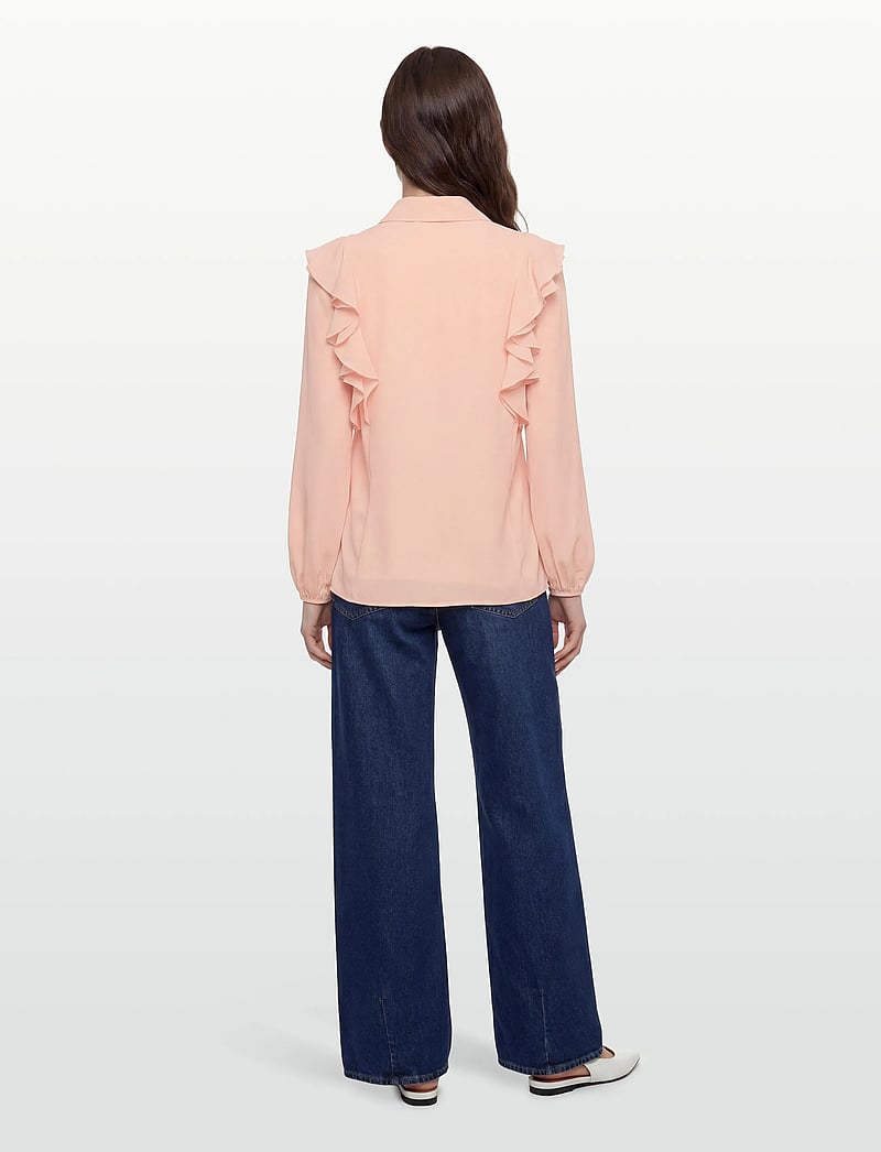 Chloé - Silk shirt with lace details - teksasärgid - pink - 4