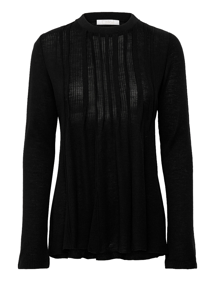Chloé - Silk blouse - long sleeved blouses - black - 0