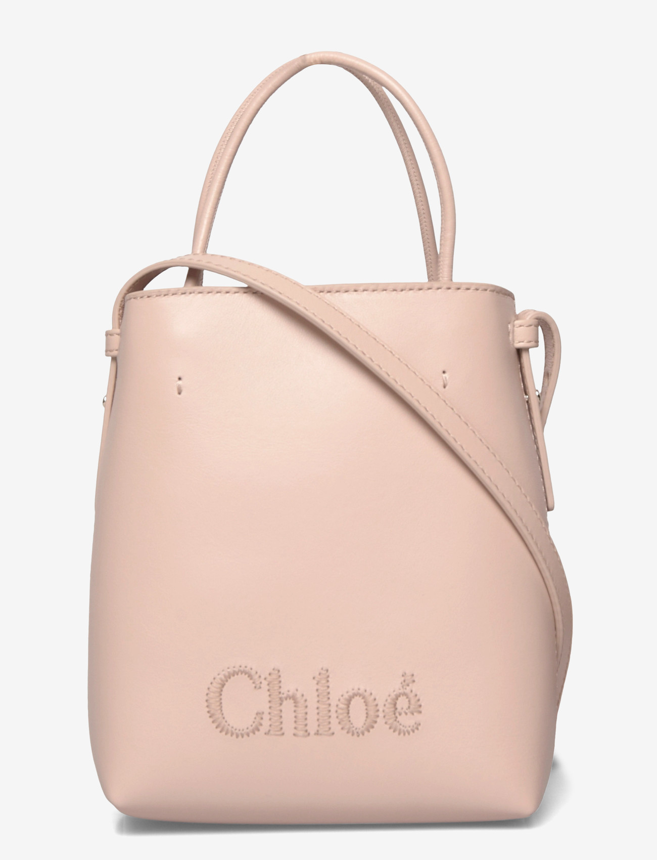 Chloé - Micro Sense Leather Tote Bag - tote bags - beige - 0