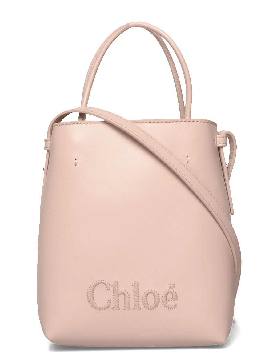 Chloé - Micro Sense Leather Tote Bag - tote bags - beige - 0