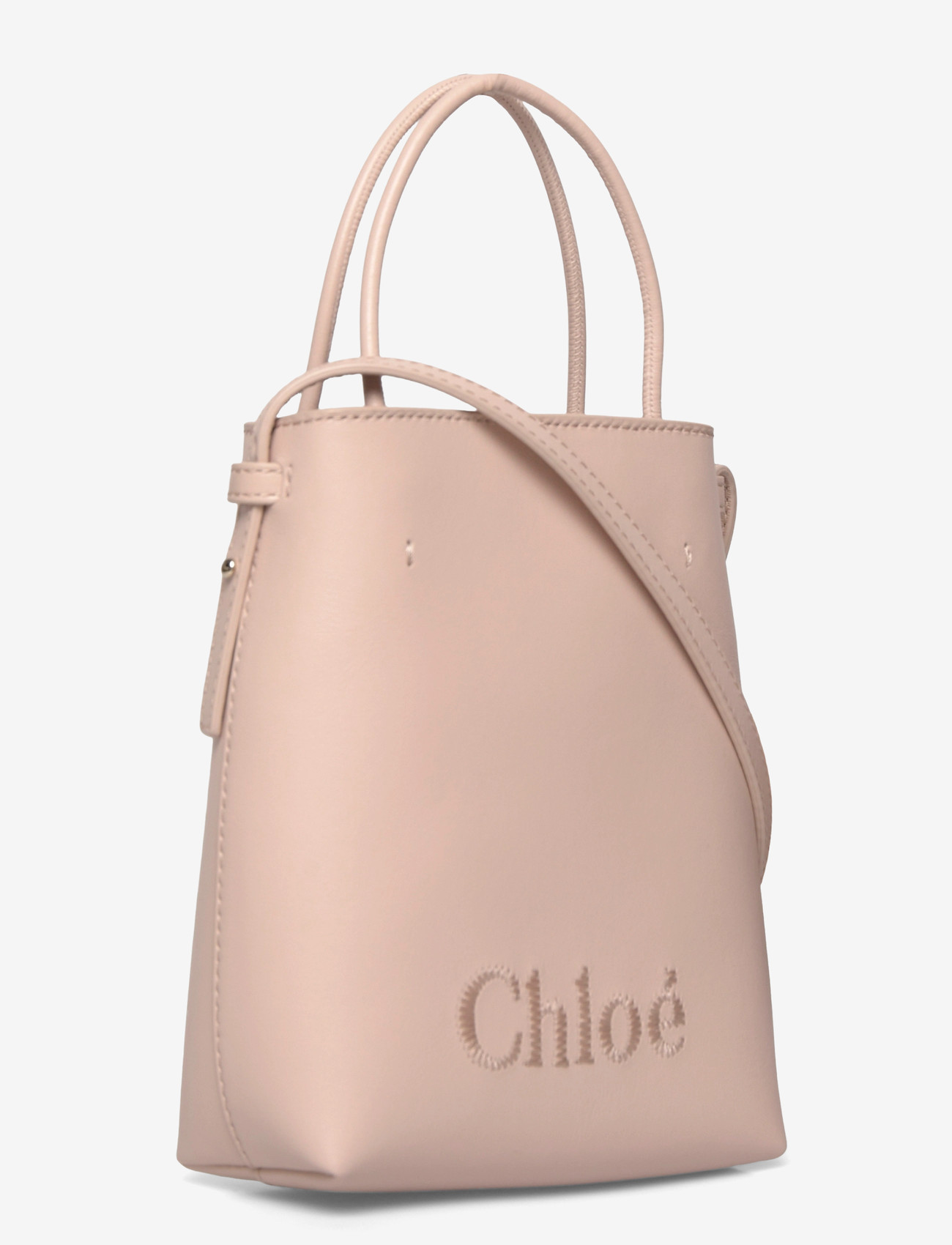 Chloé - Micro Sense Leather Tote Bag - tote bags - beige - 2