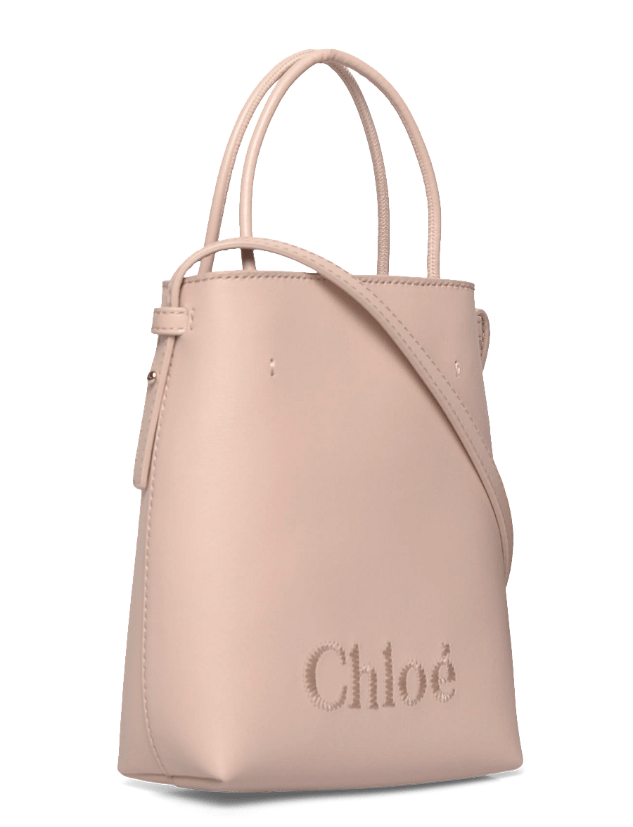 Chloé - Micro Sense Leather Tote Bag - tote bags - beige - 2