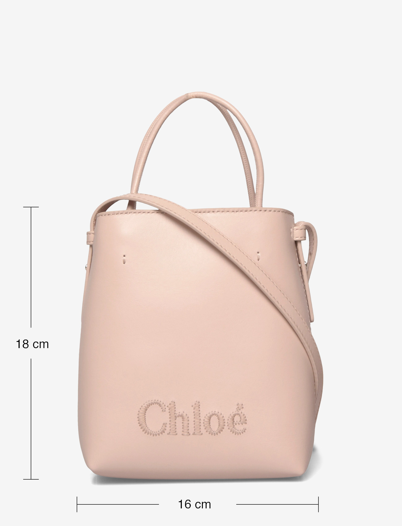 Chloé - Micro Sense Leather Tote Bag - tote bags - beige - 3