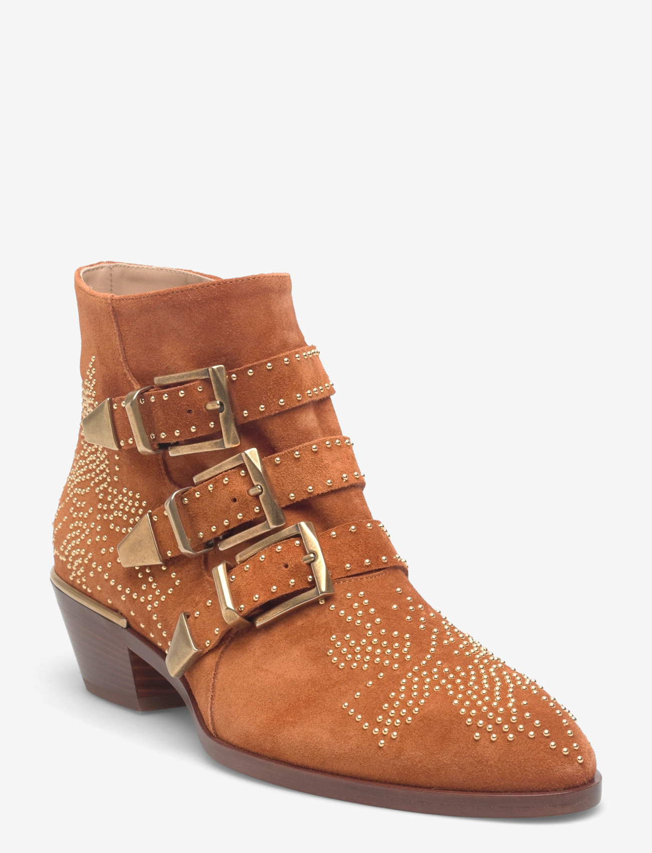 Chloé - Susanna studded suede ankle boots - kontsaga poolsaapad - brown - 0