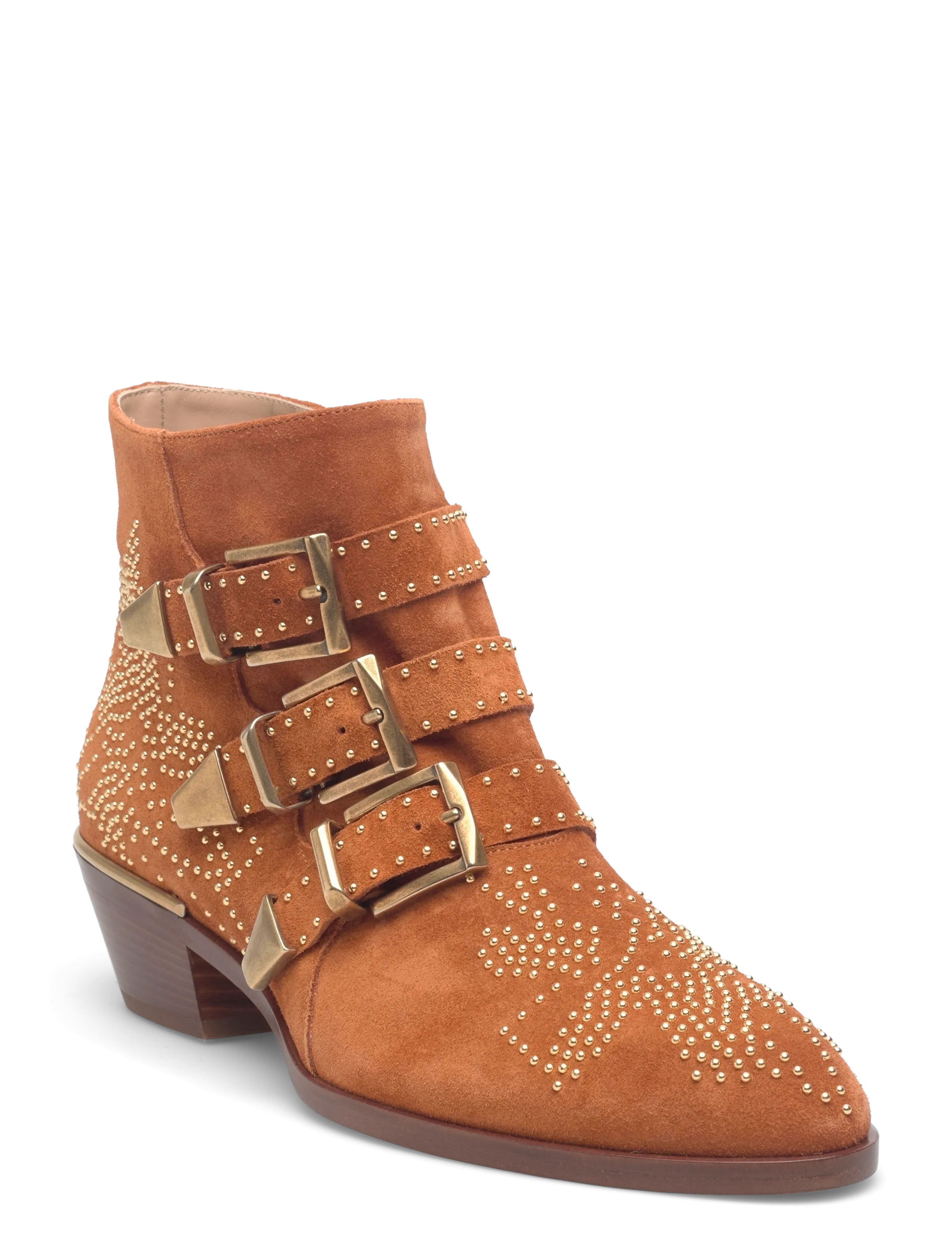 Chloé - Susanna studded suede ankle boots - stiefeletten mit absatz - brown - 0