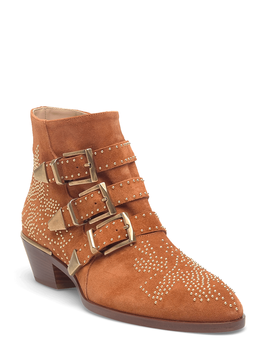 Chloé - Susanna studded suede ankle boots - stiefeletten mit absatz - brown - 0